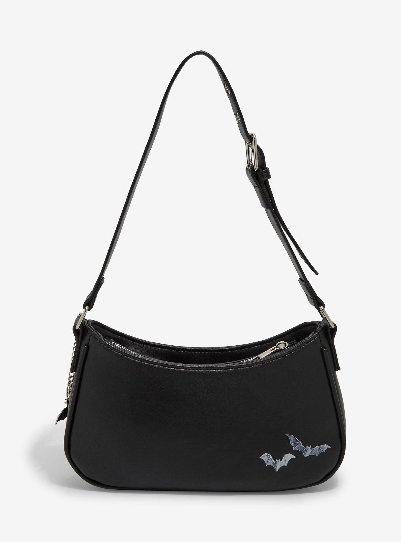 Bat Charm Grommet Shoulder Bag, , alternate
