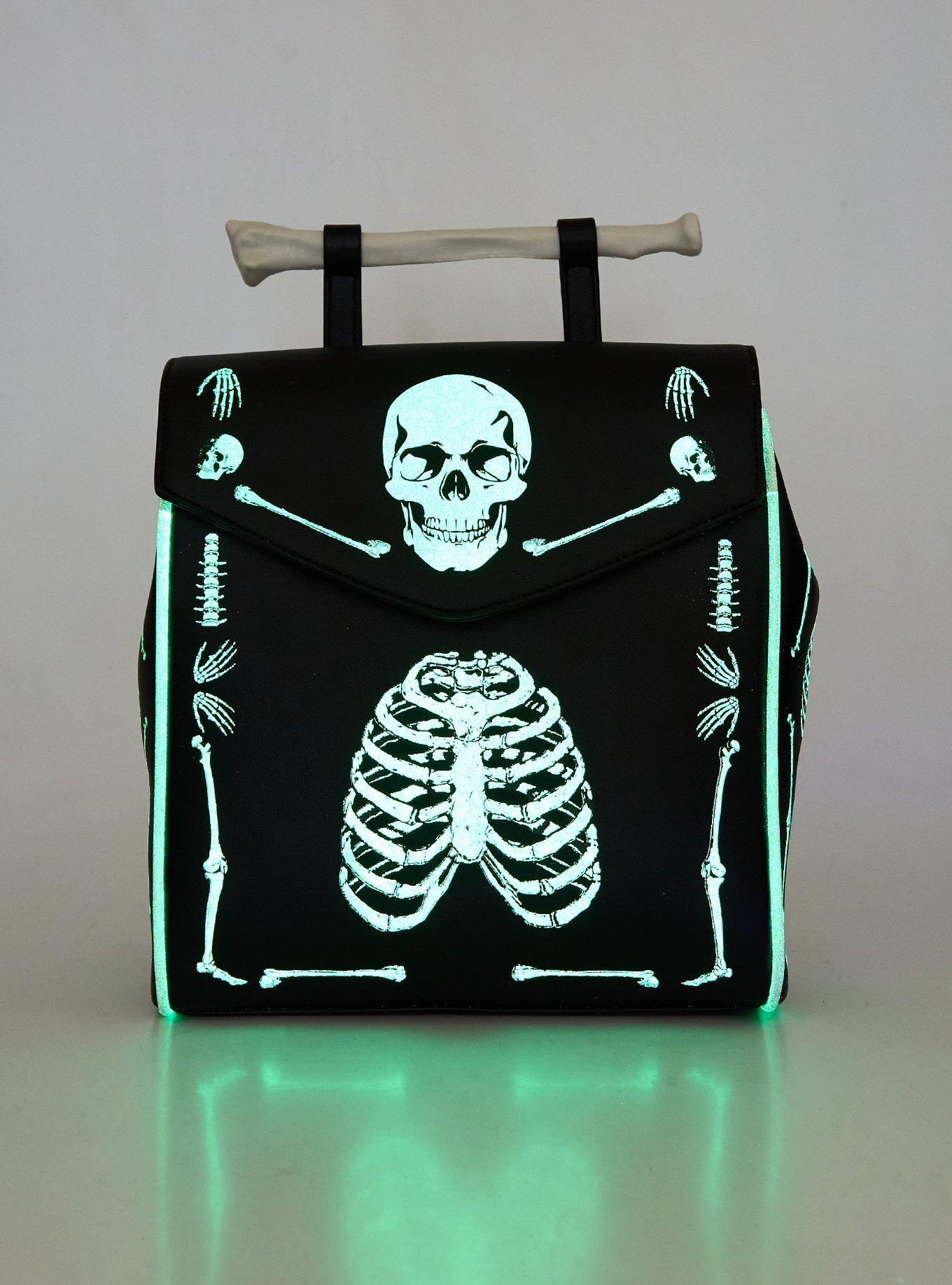 Skeleton Bone Glow-In-The-Dark Mini Backpack, , hi-res