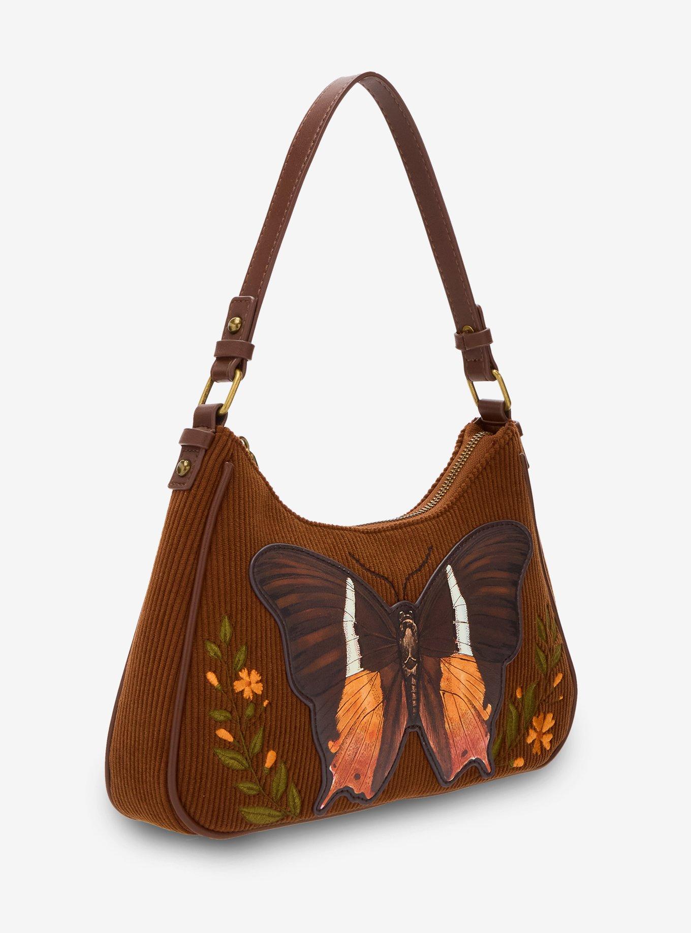 Butterfly Patch Corduroy Shoulder Bag, , hi-res