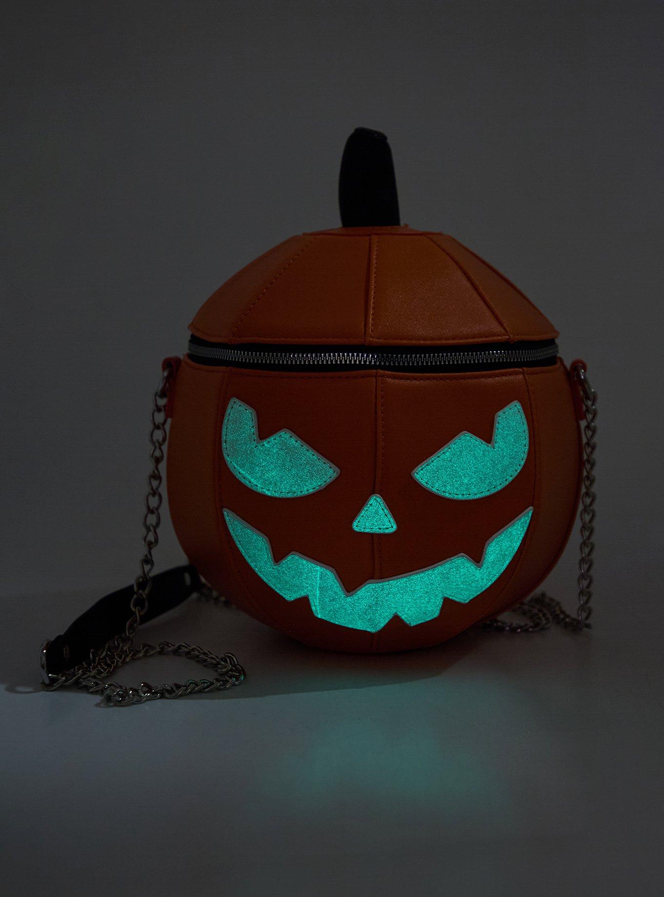 Pumpkin Glow-In-The-Dark Figural Crossbody Bag, , hi-res