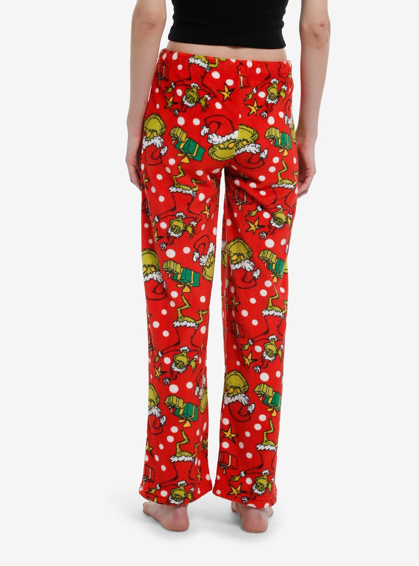 Dr. Seuss How The Grinch Stole Christmas Grinch Polka Dot Plush Pajama Pants, , hi-res