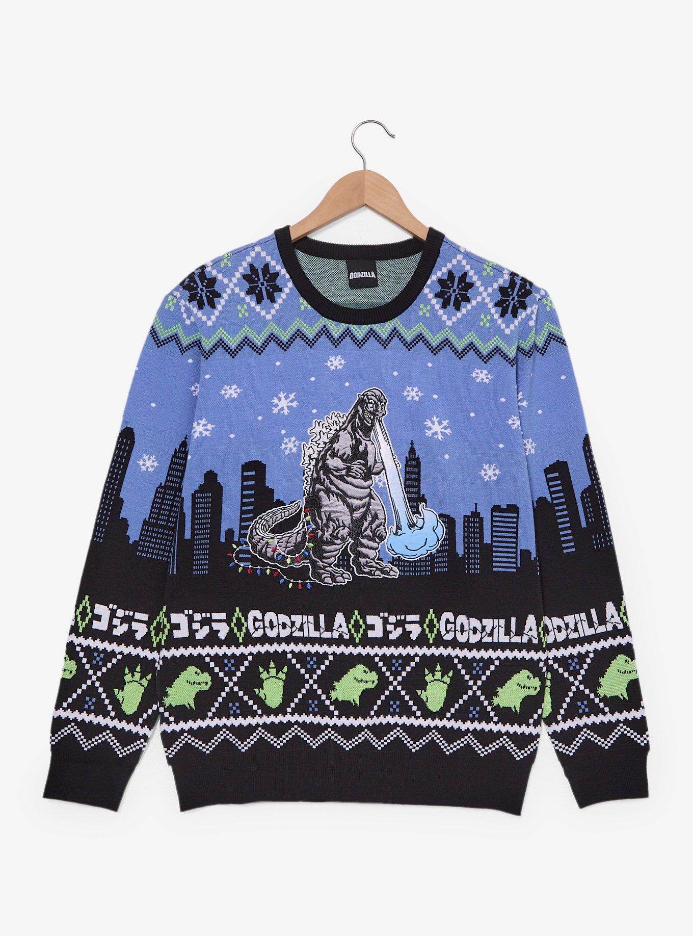 Godzilla City Scene Holiday Sweater - BoxLunch Exclusive, , hi-res