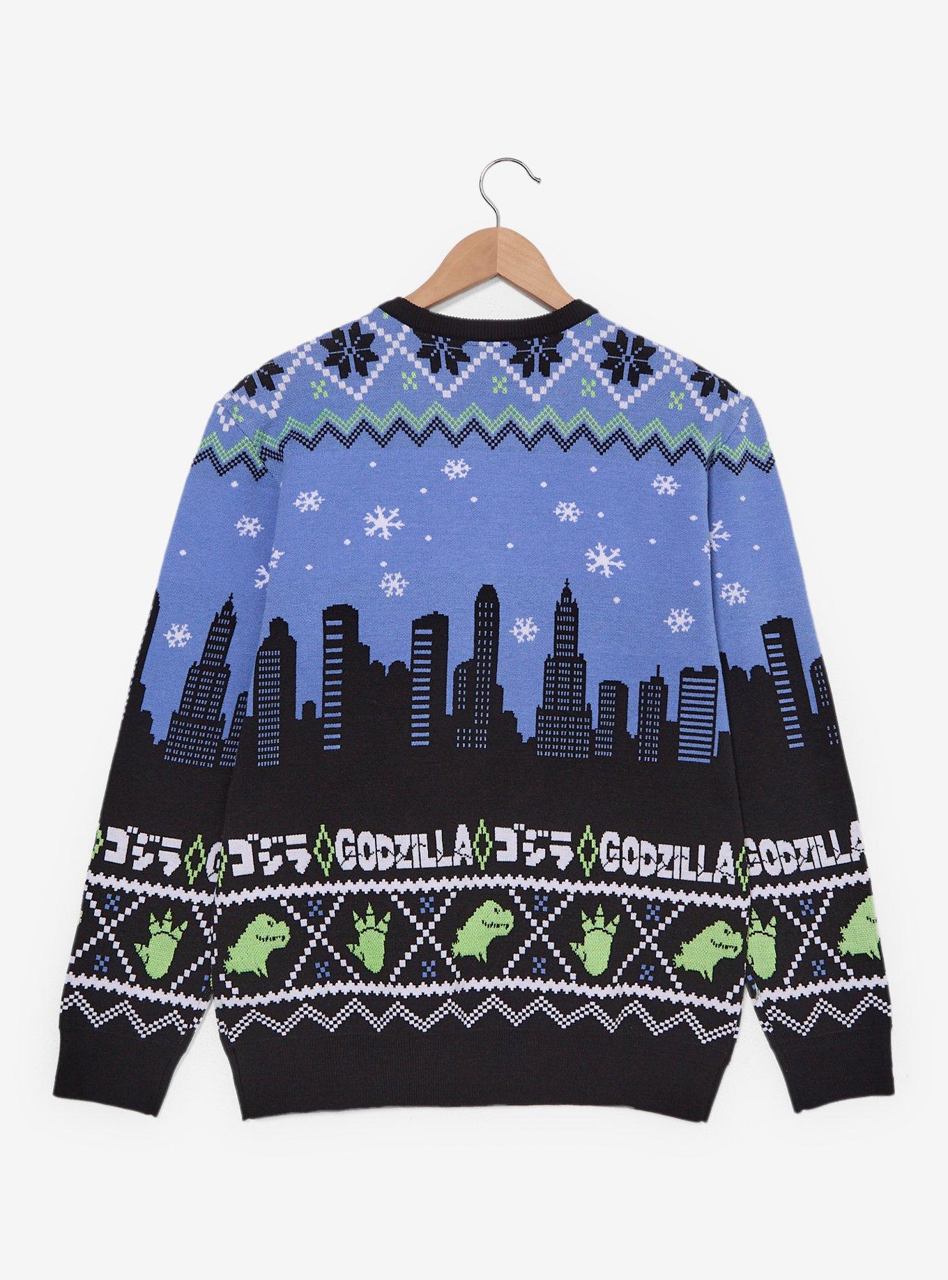 Godzilla City Scene Holiday Sweater - BoxLunch Exclusive, MULTI, alternate