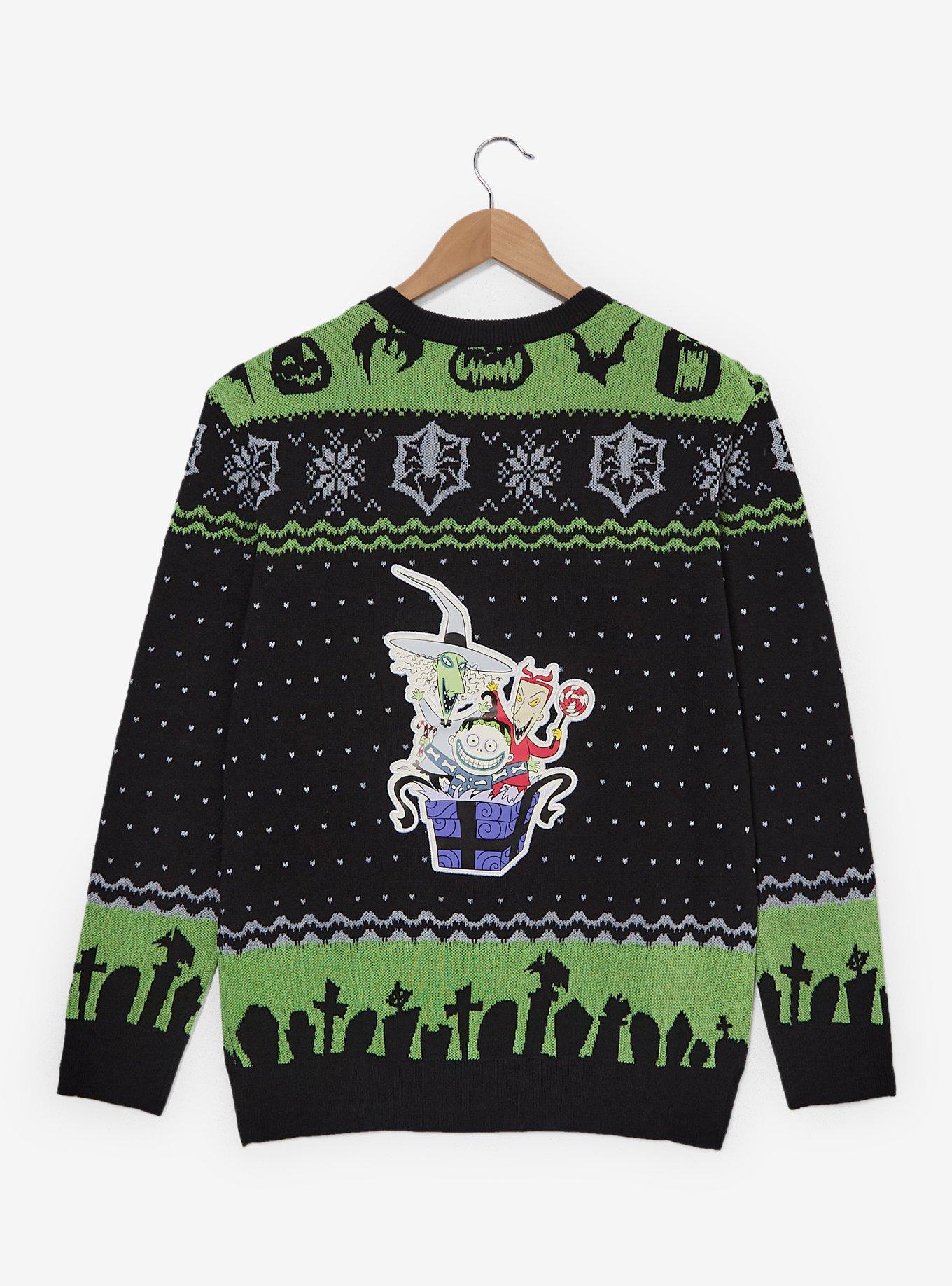 Disney The Nightmare Before Christmas Oogie Boogie Glow-in-the-Dark Holiday Sweater — BoxLunch Exclusive, , hi-res
