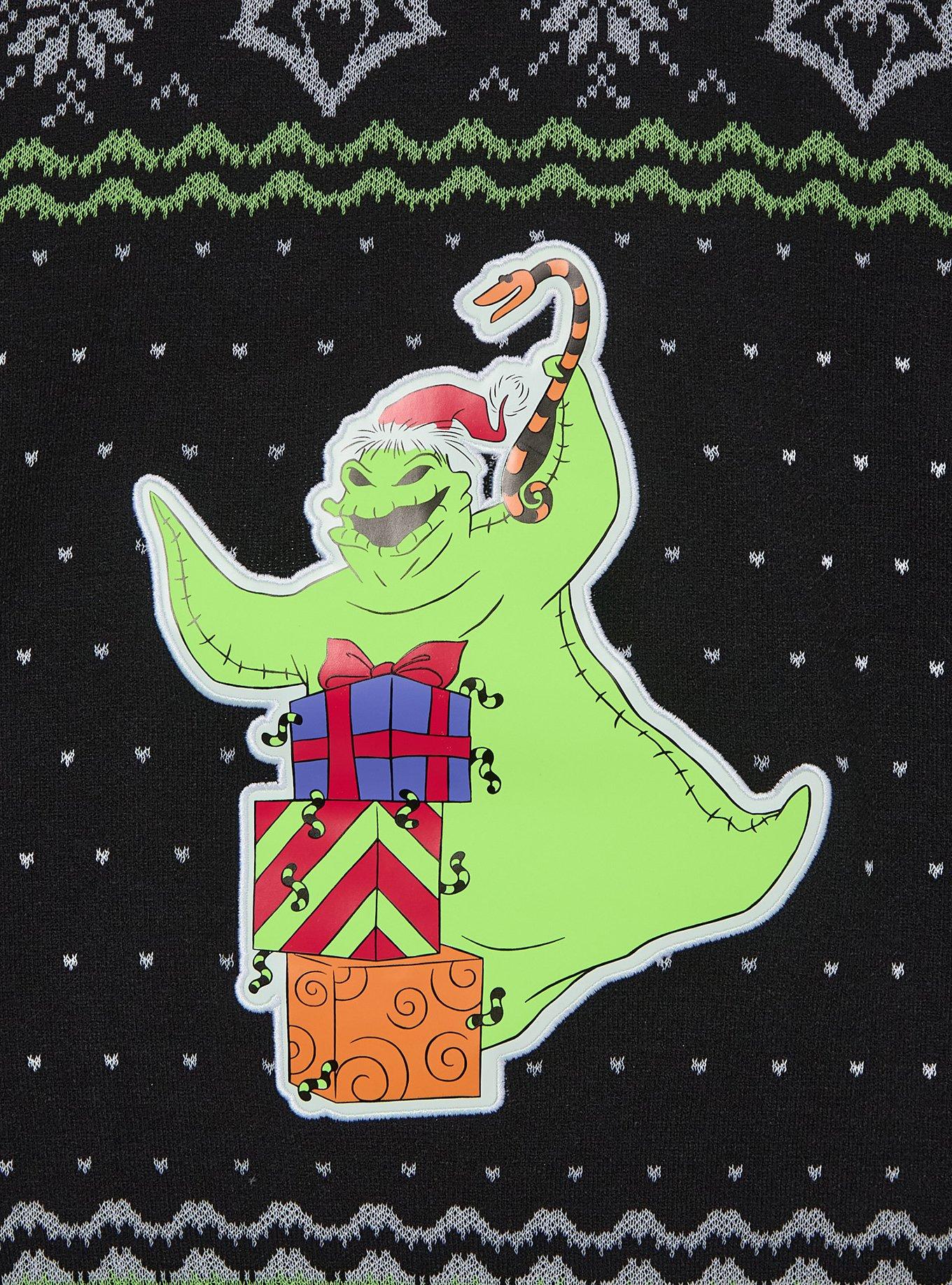 Disney The Nightmare Before Christmas Oogie Boogie Glow-in-the-Dark Holiday Sweater &mdash; BoxLunch Exclusive, MULTI, alternate