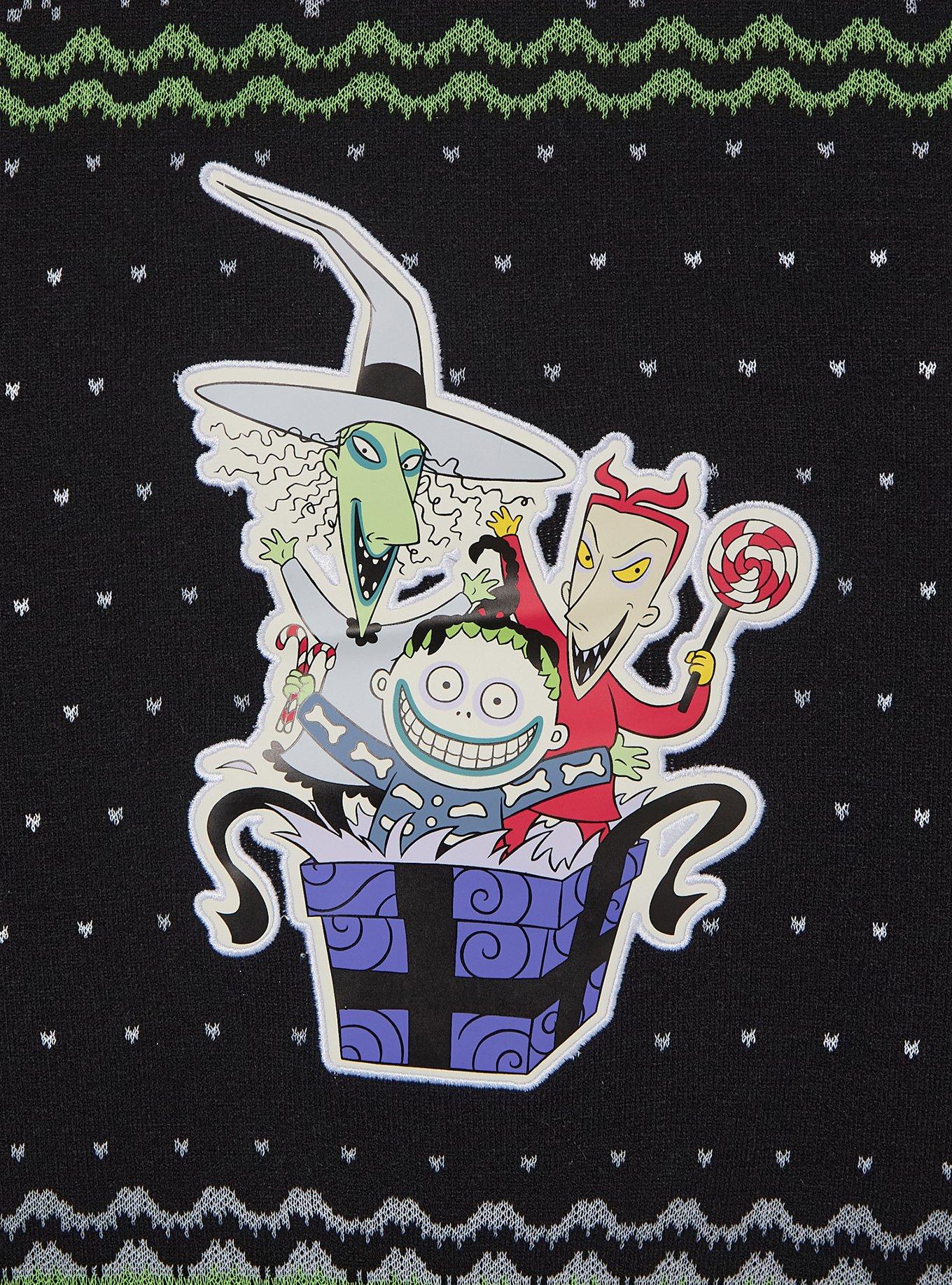 Disney The Nightmare Before Christmas Oogie Boogie Glow-in-the-Dark Holiday Sweater &mdash; BoxLunch Exclusive, MULTI, alternate