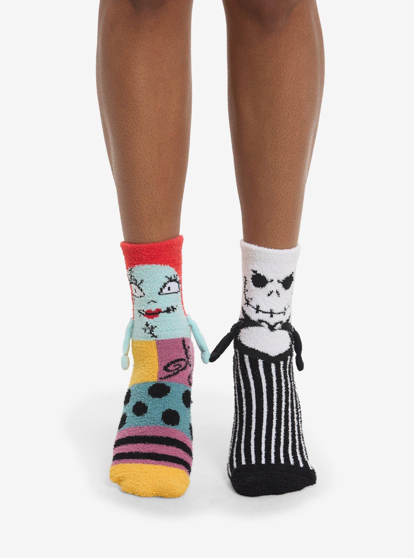 The Nightmare Before Christmas Jack & Sally Magnetic Arms Mismatch Cozy Socks, , hi-res