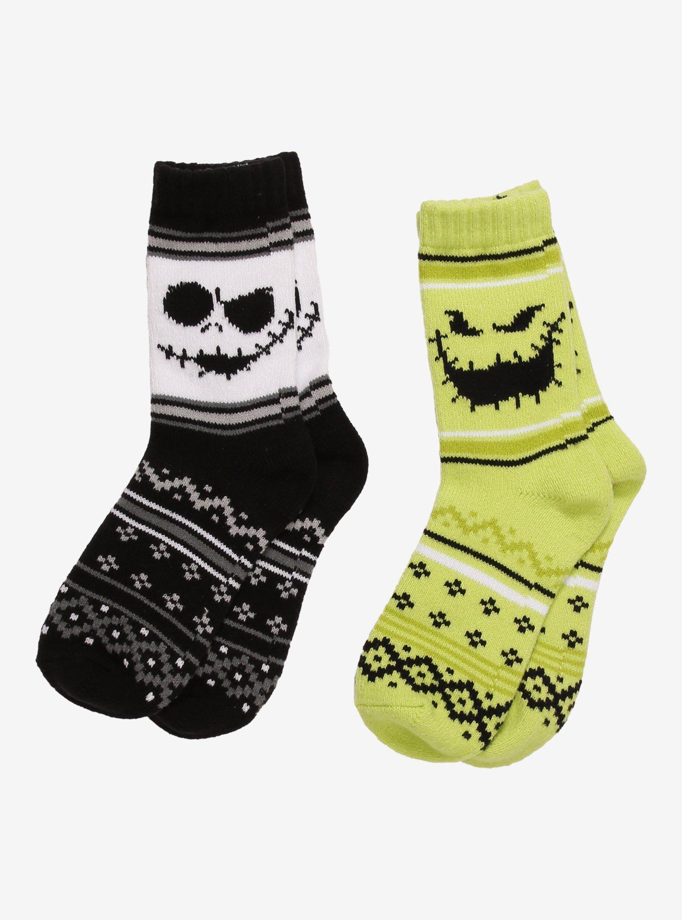 The Nightmare Before Christmas Jack & Oogie Cozy Crew Socks 2 Pair, , hi-res
