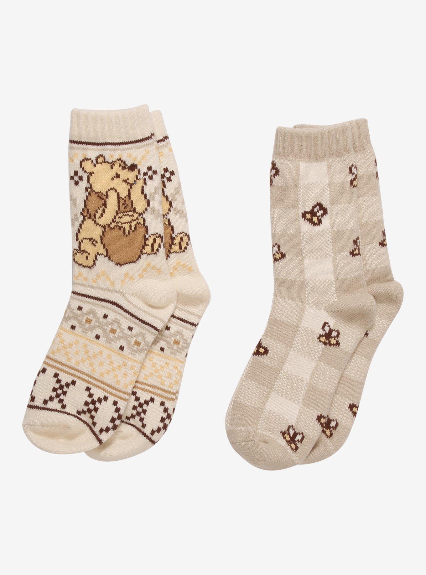 Winnie The Pooh Fair Isle Cozy Crew Socks 2 Pair, , hi-res