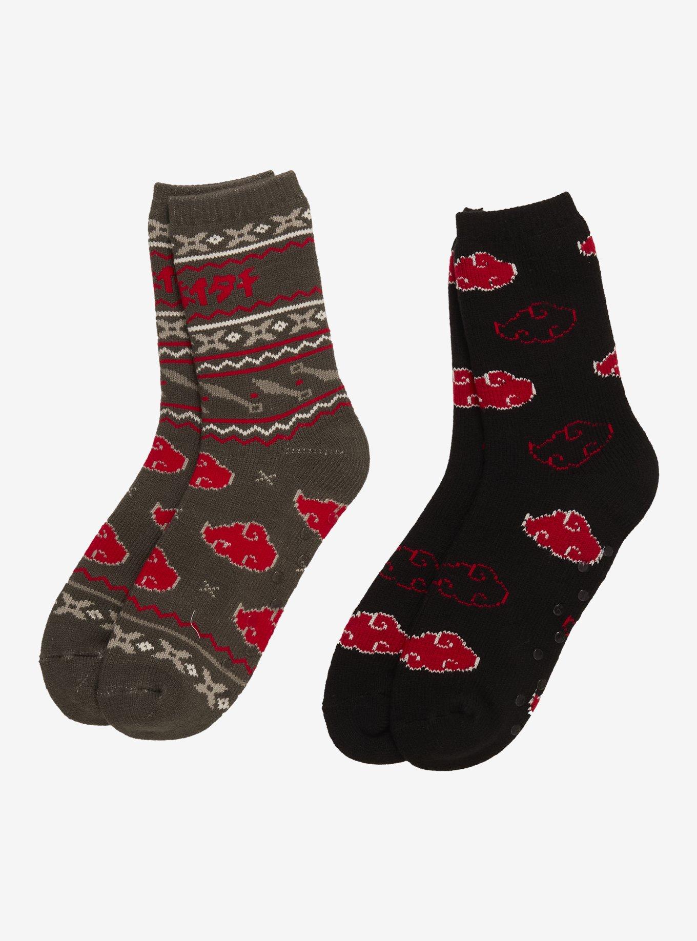 Naruto Shippuden Akatsuki Cozy Slipper Socks 2 Pair, , hi-res