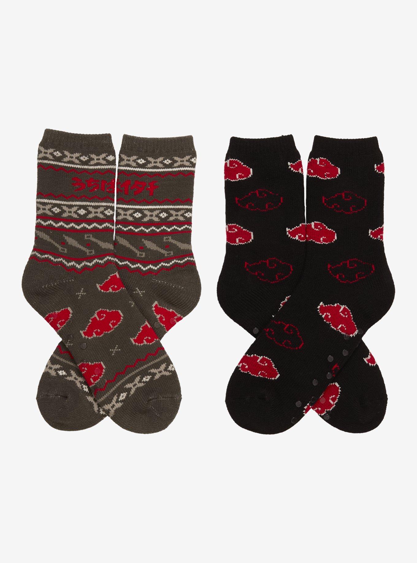 Naruto Shippuden Akatsuki Cozy Slipper Socks 2 Pair, , alternate