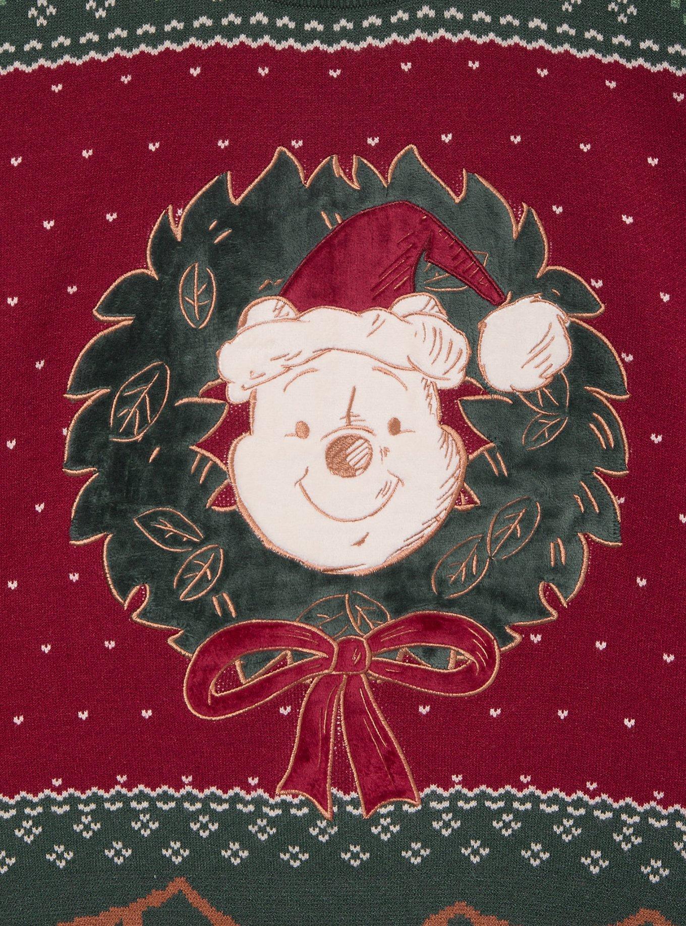 Disney Winnie the Pooh Wreath Pooh Bear Holiday Sweater — BoxLunch Exclusive, MULTI, alternate