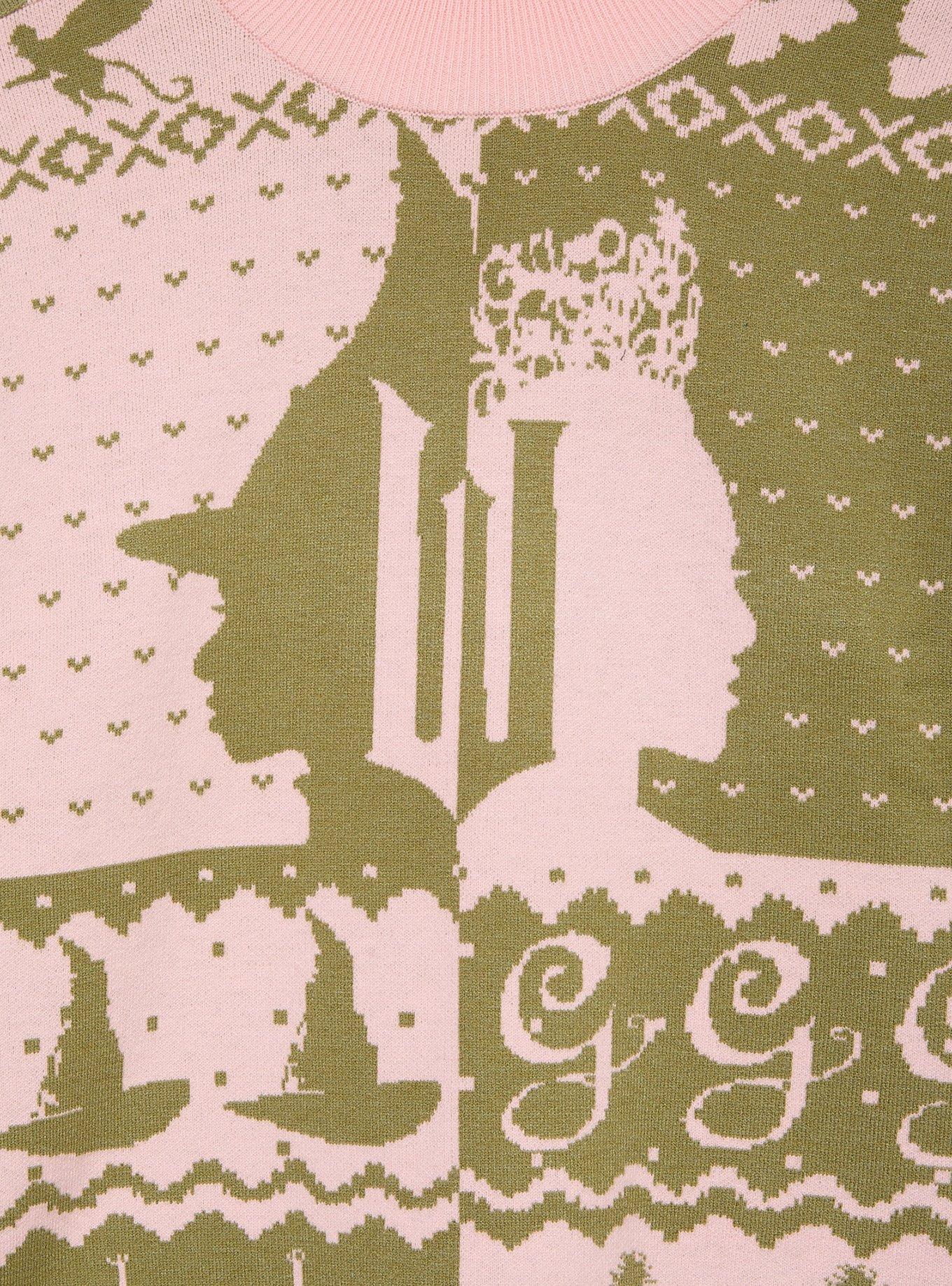 Wicked Glinda & Elphaba Silhouette Women's Holiday Sweater — BoxLunch Exclusive, MULTI, alternate