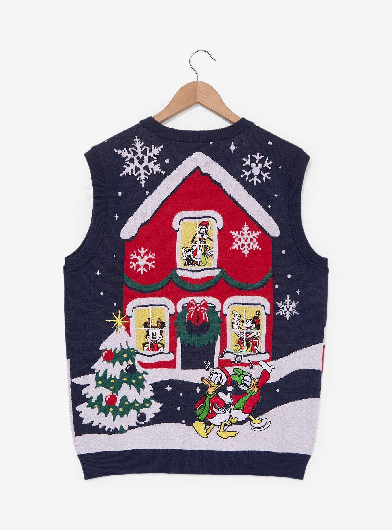 Disney Mickey Mouse & Friends Holiday Scene Sweater Vest - BoxLunch Exclusive, , hi-res