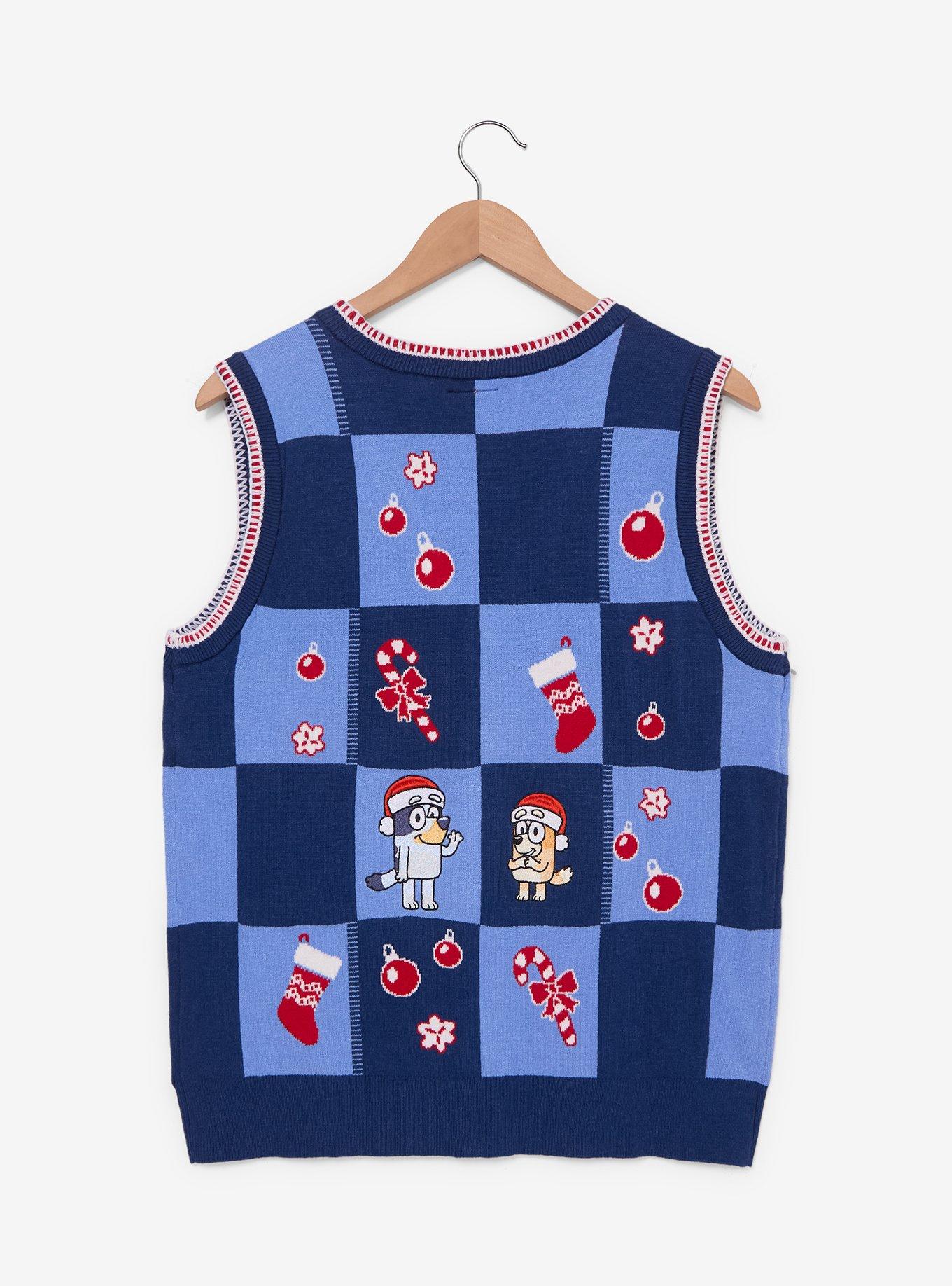 Bluey Bingo & Bluey Holiday Icons Sweater Vest - BoxLunch Exclusive, , hi-res