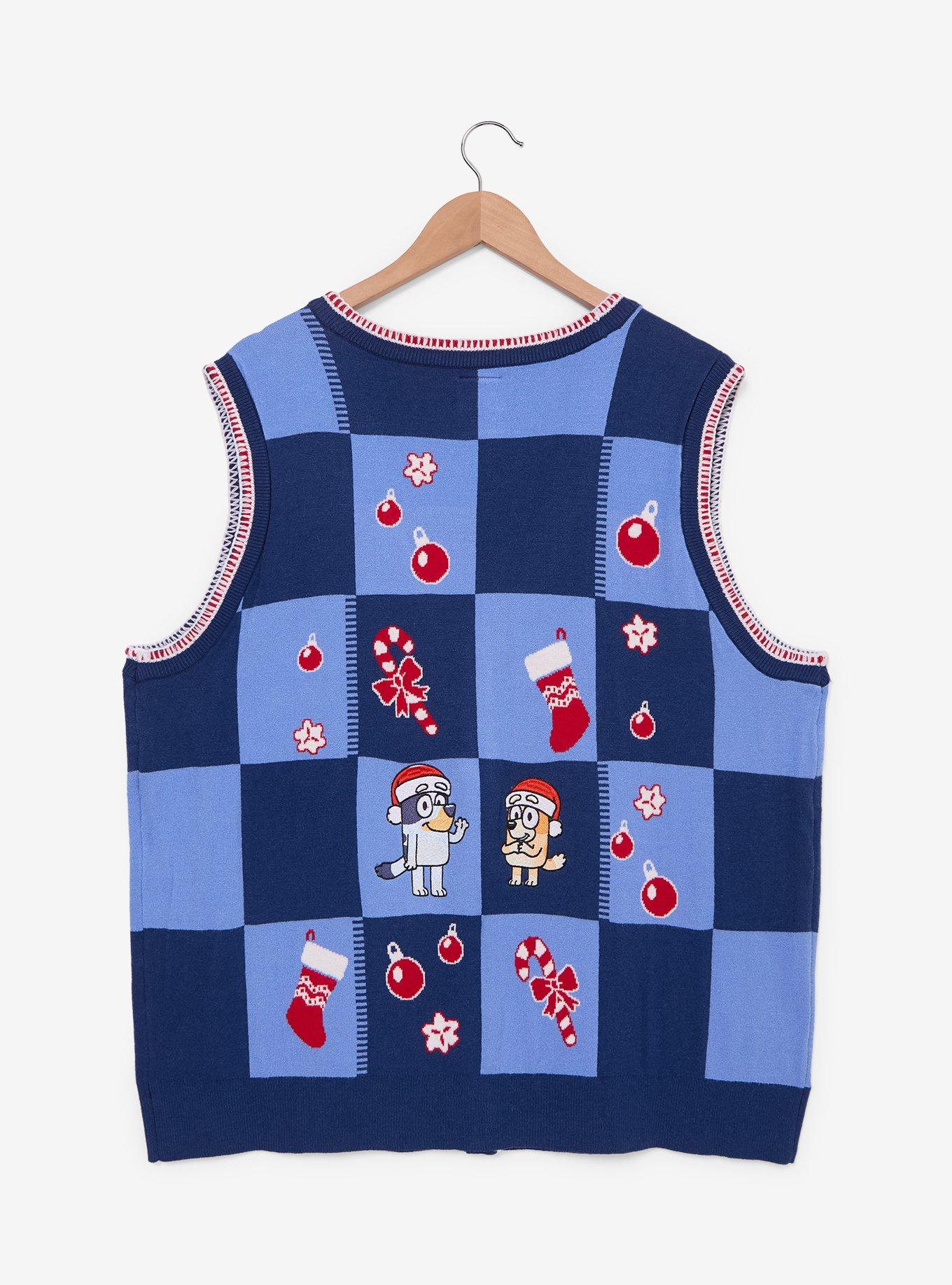 Bluey Bingo & Holiday Icons Plus Sweater Vest - BoxLunch Exclusive