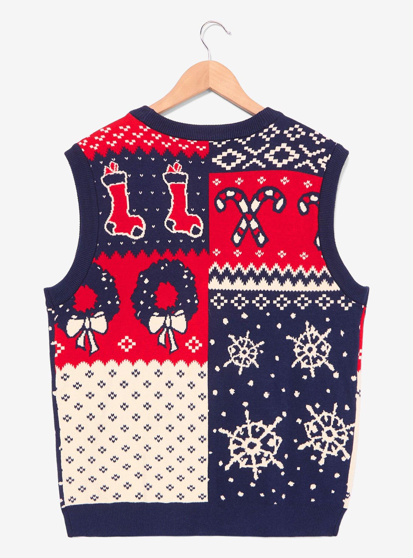 Peanuts Holiday Icons Patchwork Sweater Vest - BoxLunch Exclusive