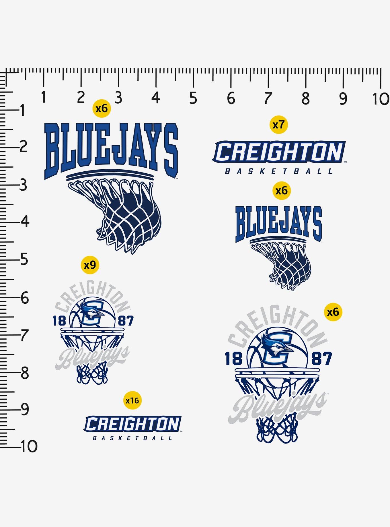 Creighton Bluejays Basketball Fan 100Ct Sticker Pack, , alternate