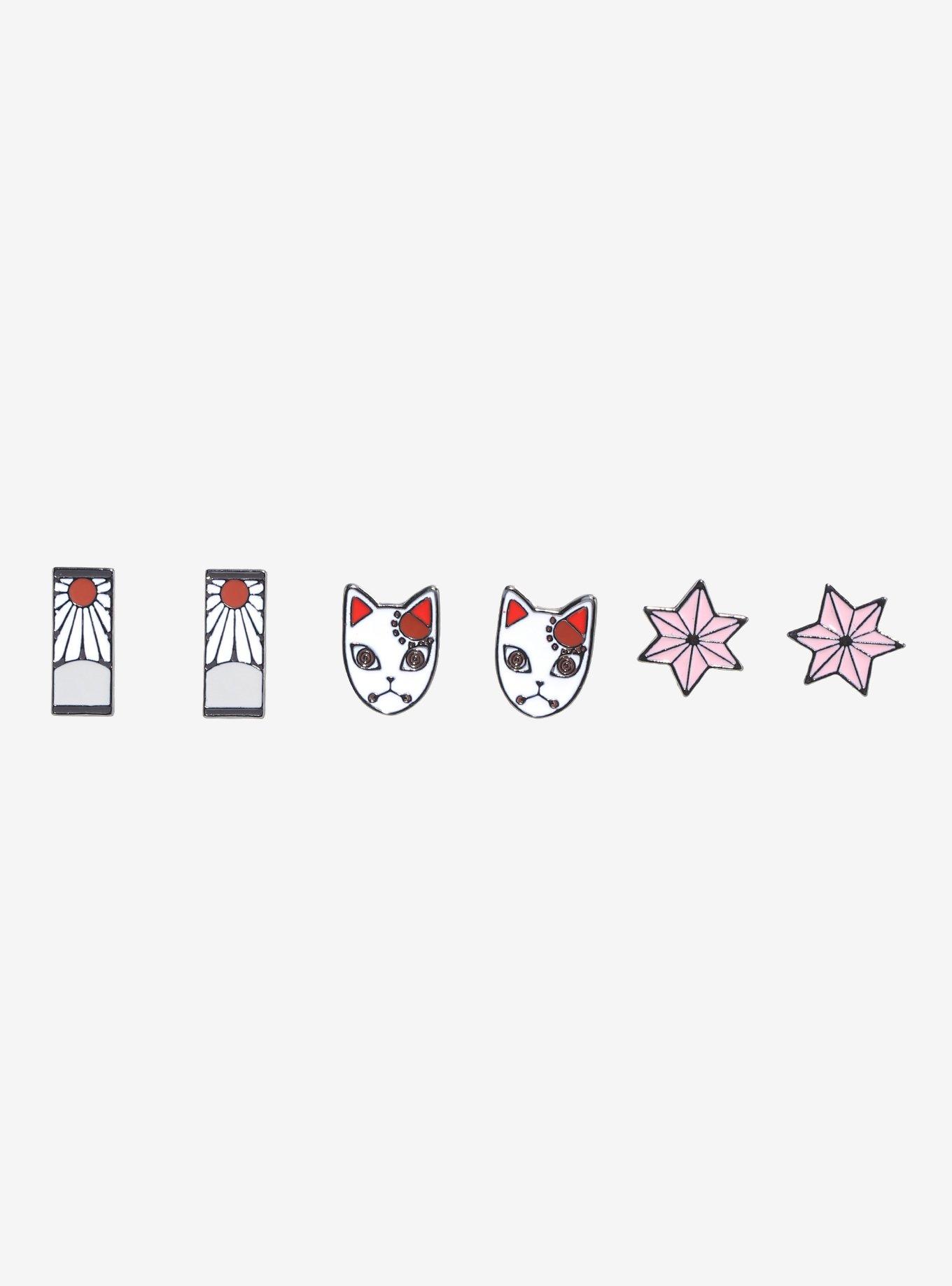 Demon Slayer: Kimetsu No Yaiba Stud Earring Set, , hi-res