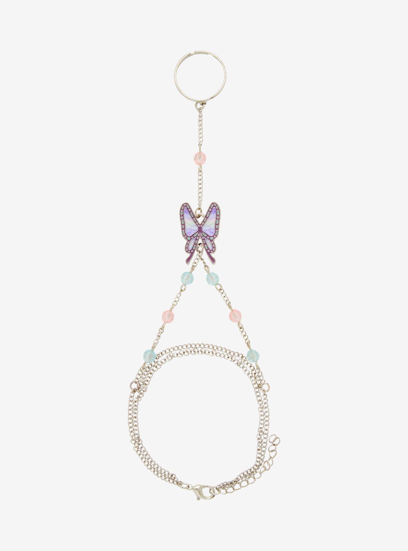 Demon Slayer: Kimetsu No Yaiba Shinobu Butterfly Hand Ring Bracelet, , hi-res