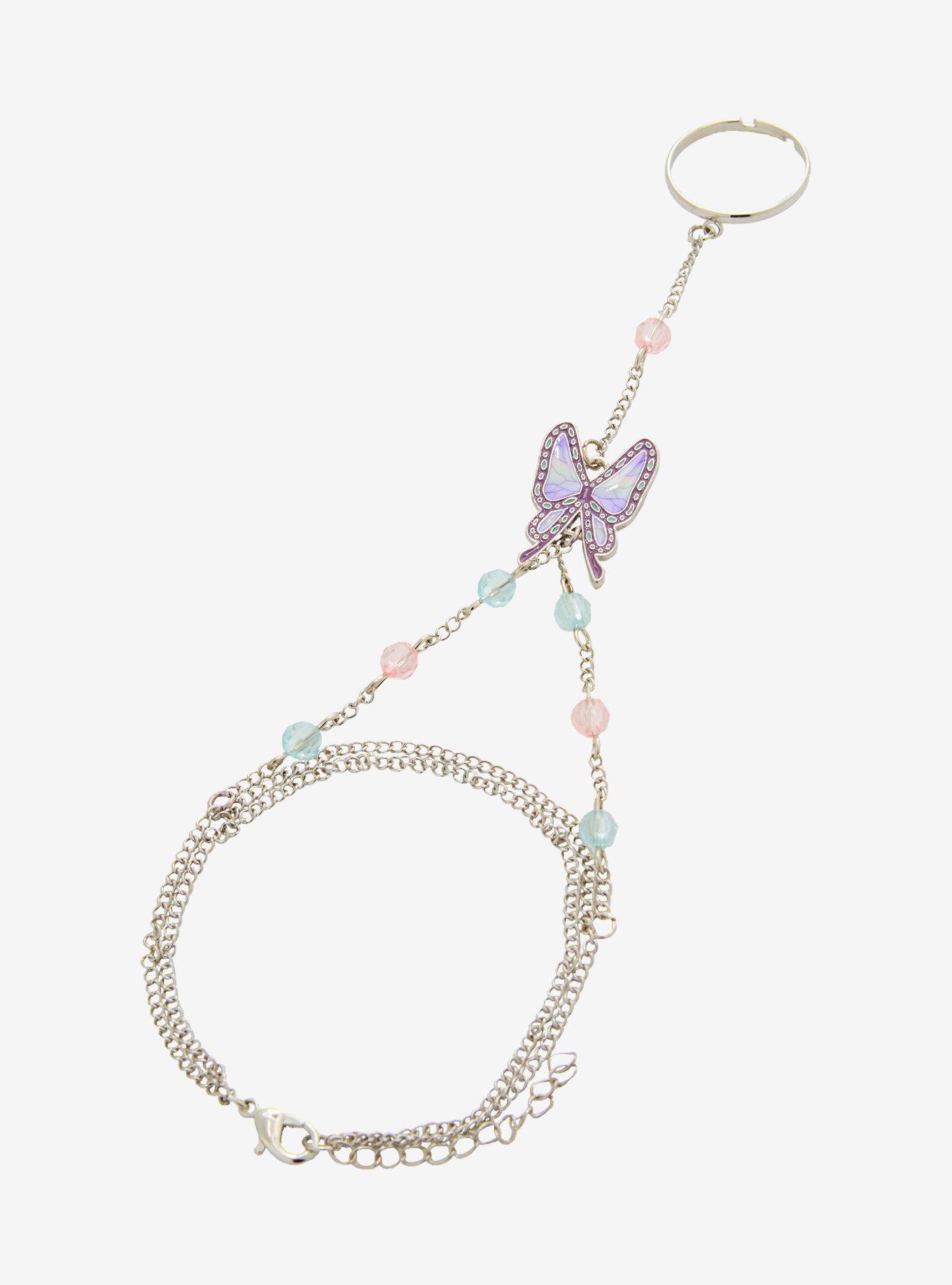 Demon Slayer: Kimetsu No Yaiba Shinobu Butterfly Hand Ring Bracelet, , alternate