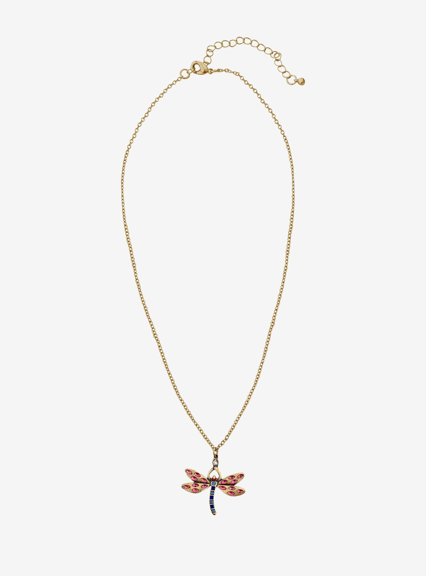 Coraline Dragonfly Bling Necklace, , hi-res