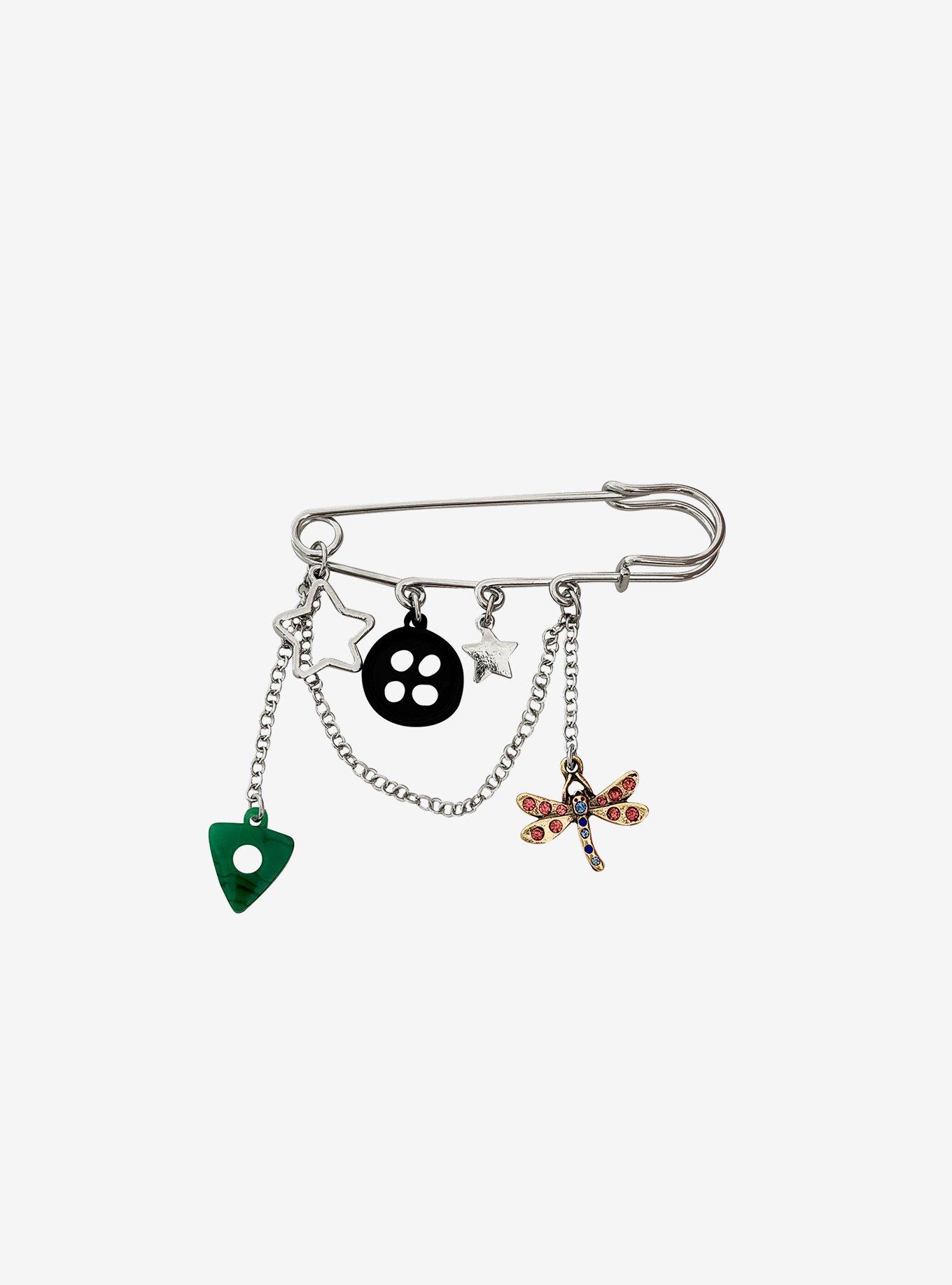 Coraline Safety Pin Brooch, , hi-res