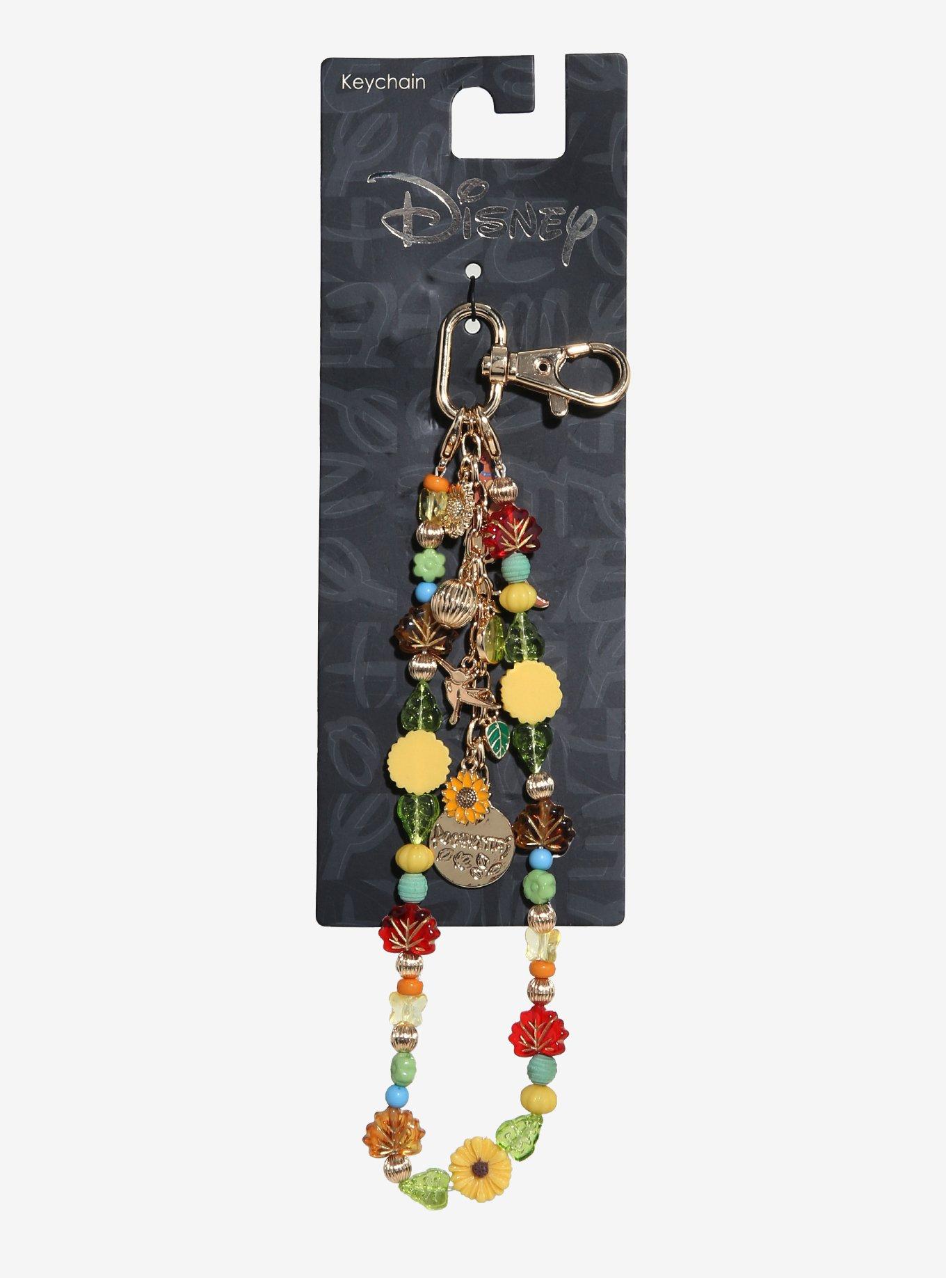 Disney Pocahontas Sunflowers & Leaves Beaded Keychain, , hi-res