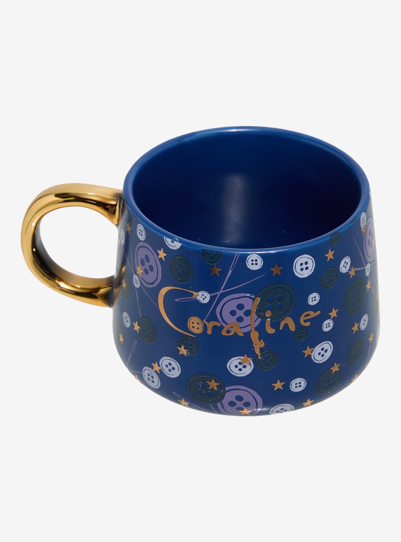 Coraline Button Blue Mug — BoxLunch Exclusive, , hi-res