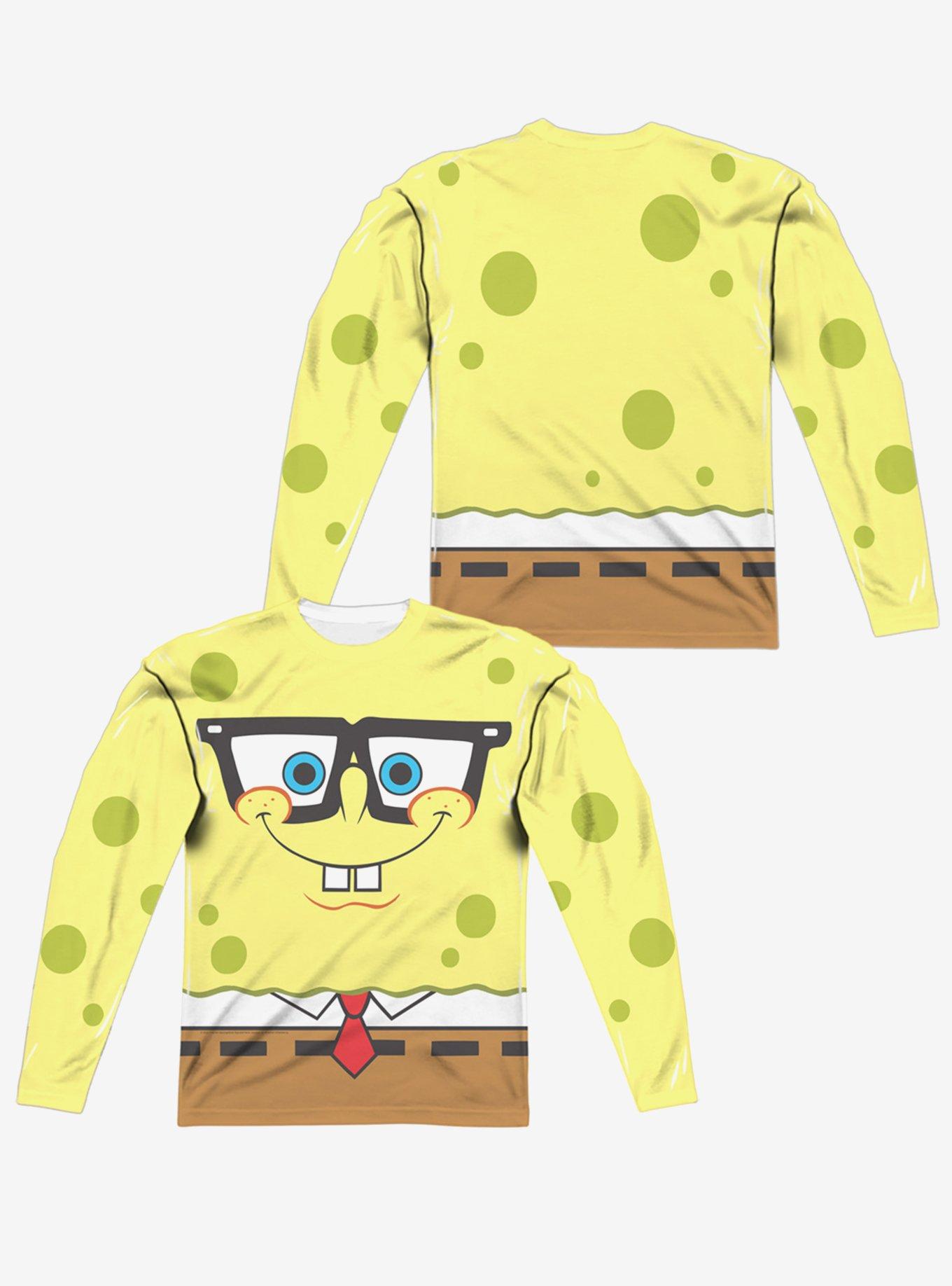 SpongeBob SquarePants Nerd Face Long Sleeve Sublimated T-Shirt, MULTI, alternate