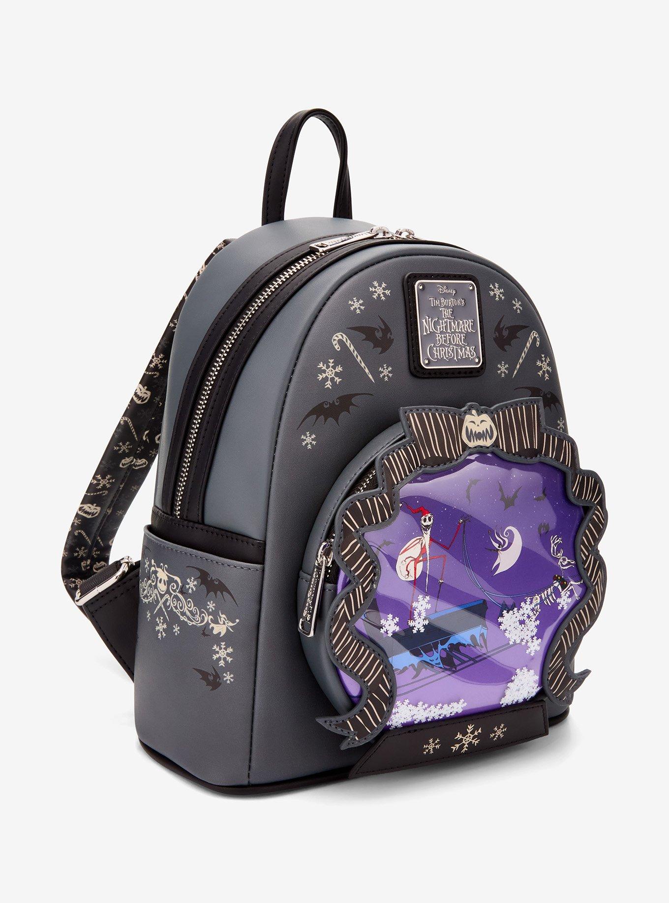 Loungefly Disney The Nightmare Before Christmas Sleigh Ride Snow Globe Glow-in-the-Dark Mini Backpack - BoxLunch Exclusive