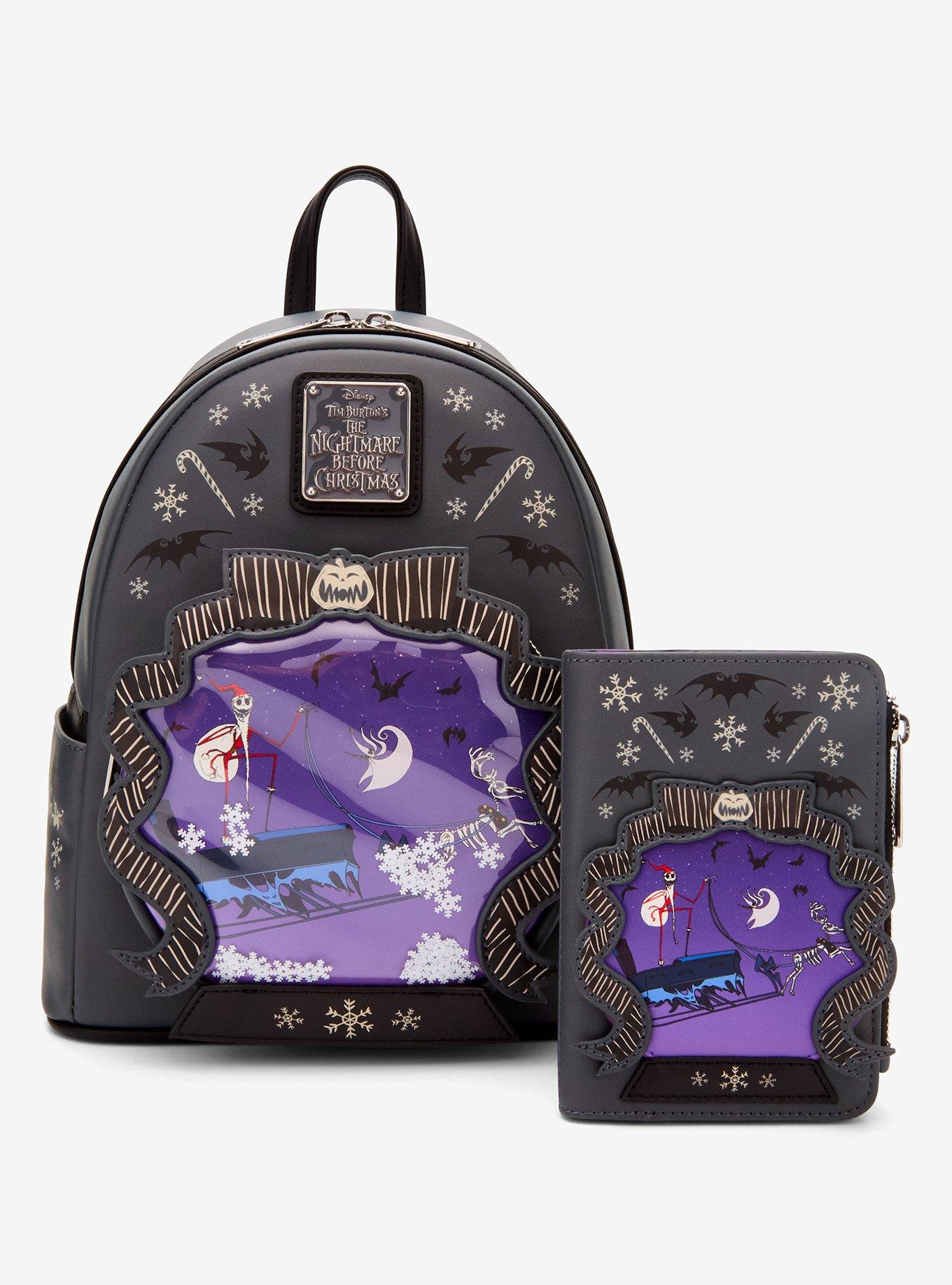 Loungefly Disney The Nightmare Before Christmas Sleigh Ride Snow Globe Glow-in-the-Dark Mini Backpack - BoxLunch Exclusive, , alternate