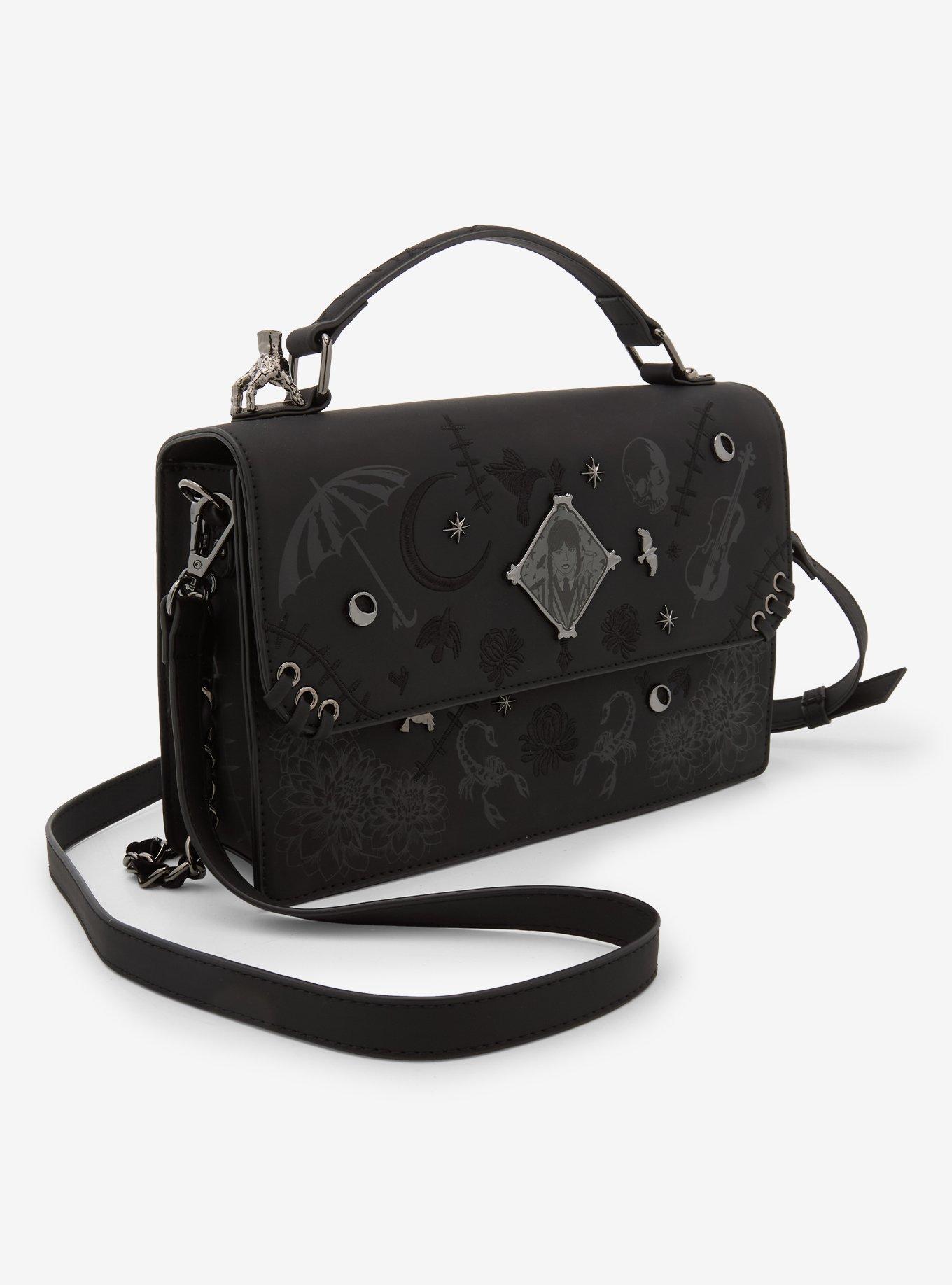 Wednesday Embroidered Icons Crossbody Bag, , hi-res