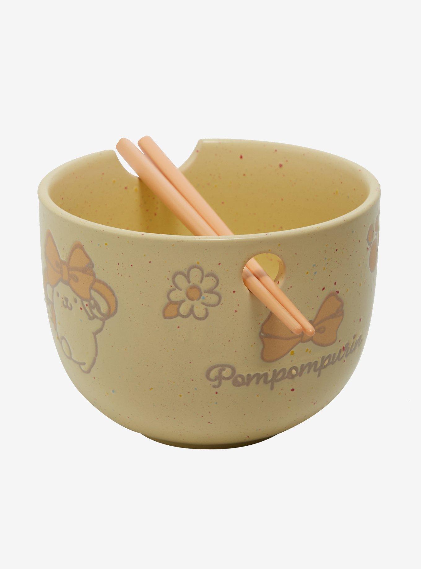 Sanrio Pompompurin Paw Prints Wax Resist Ramen Bowl Set — BoxLunch Exclusive, , hi-res
