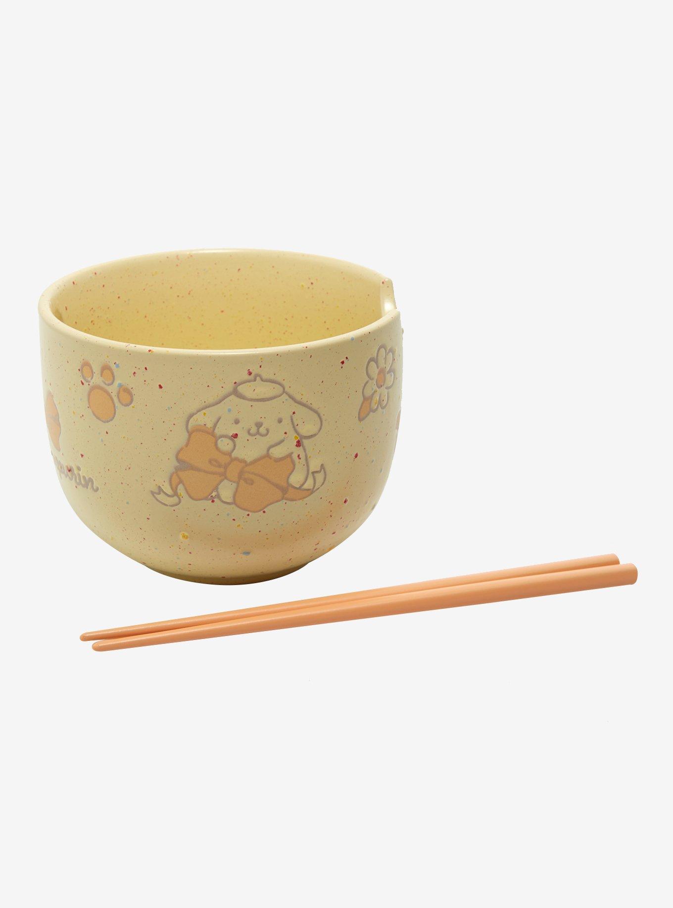 Sanrio Pompompurin Paw Prints Wax Resist Ramen Bowl Set — BoxLunch Exclusive, , alternate