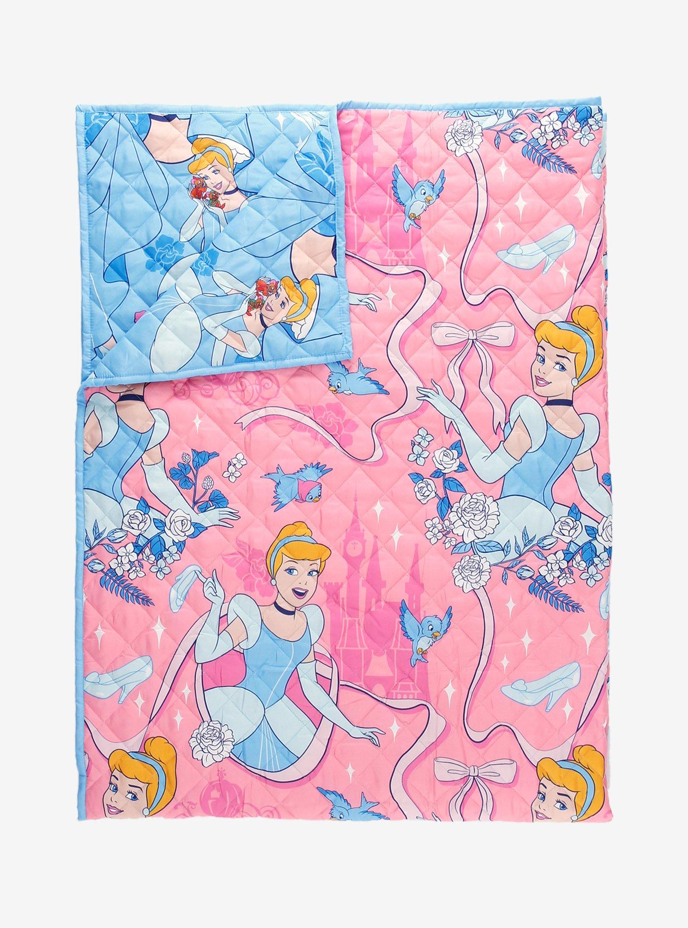 Disney Cinderella Retro Quilted Reversible Blanket — BoxLunch Exclusive, , hi-res