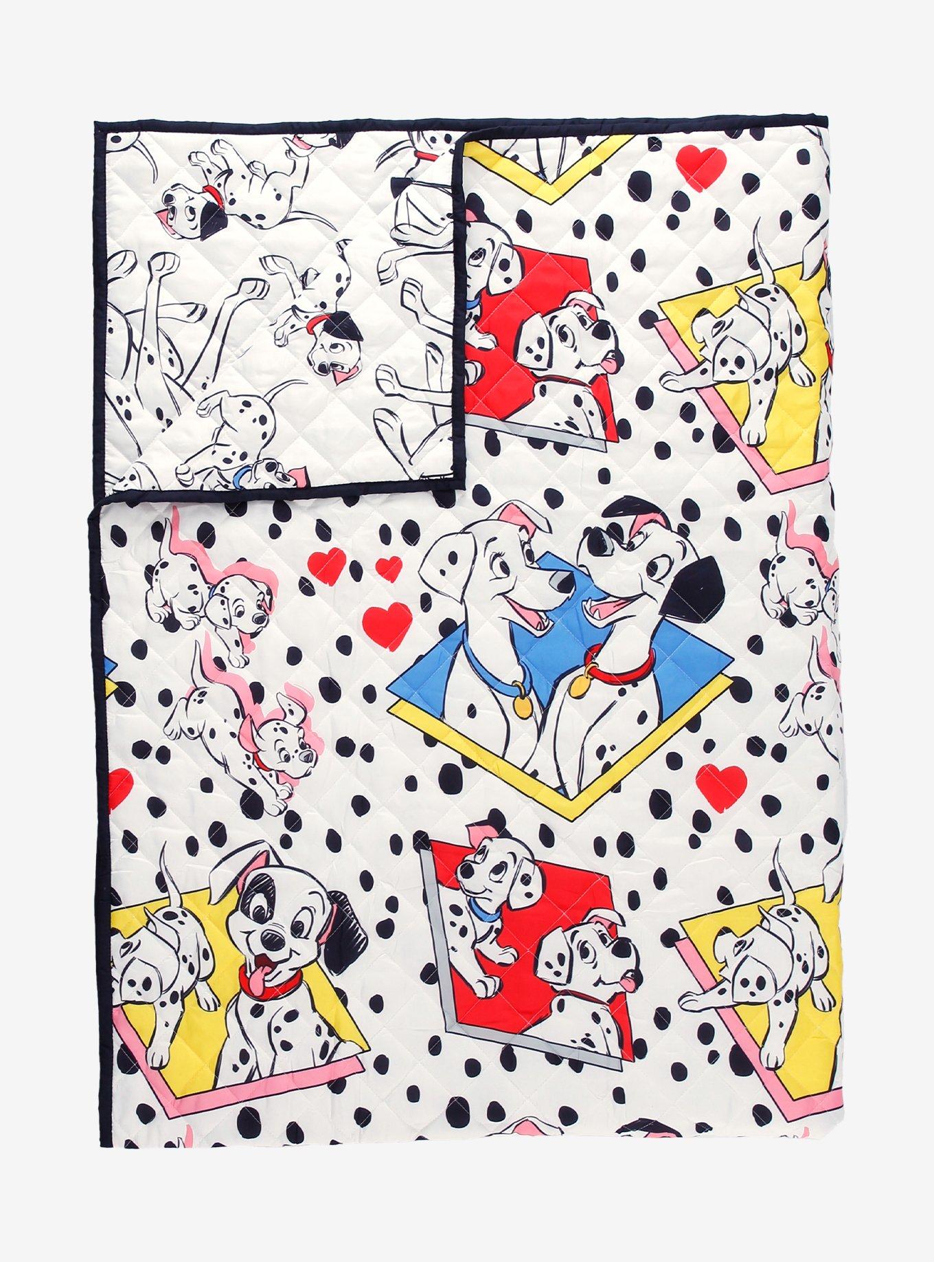 Disney 101 Dalmatians Characters Retro Pattern Allover Print Reversible Quilt - BoxLunch Exclusive