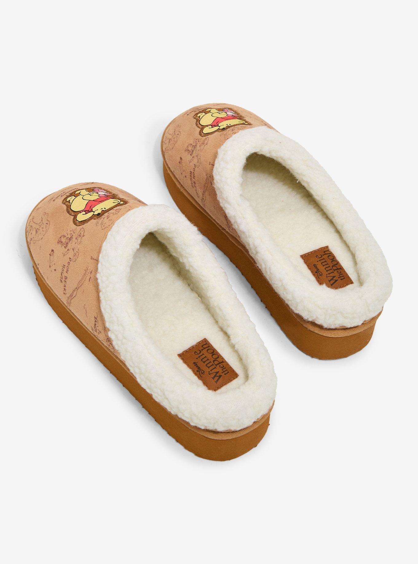 Disney Winnie The Pooh Duo Map Sherpa Platform Slippers, MULTI, alternate