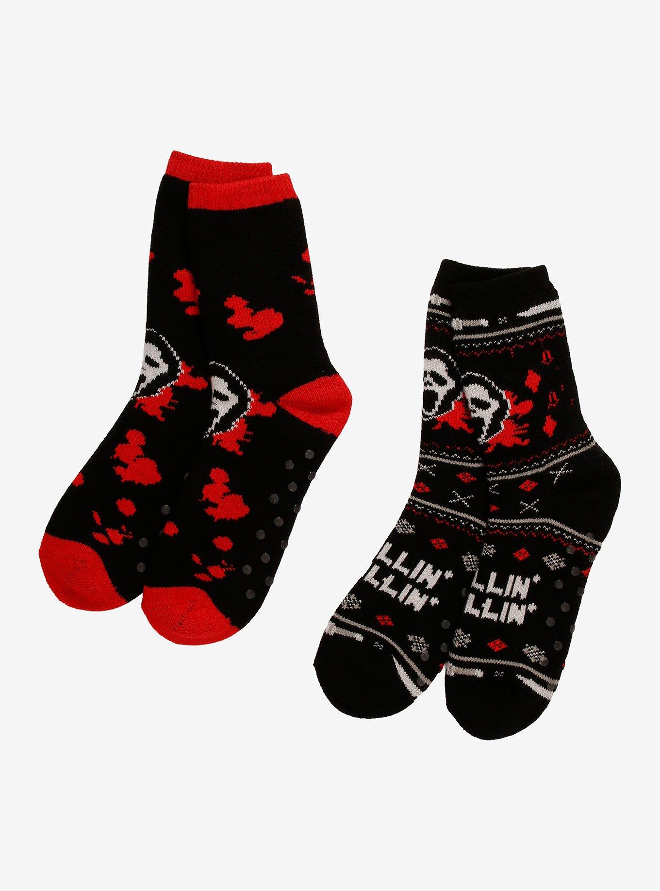 Ghost Face Drip Chillin' Cozy Slipper Socks, , hi-res