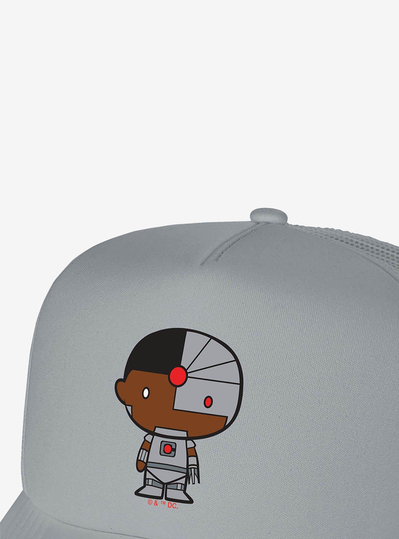 Justice League Cyborg Cute Chibi Character Foam Trucker Hat, , hi-res