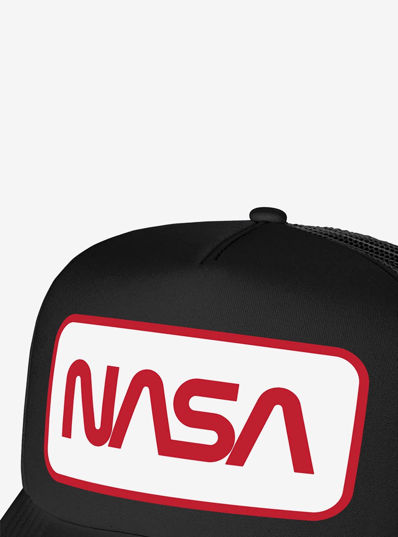 NASA Rectagular Worm Logo Foam Trucker Hat, , hi-res