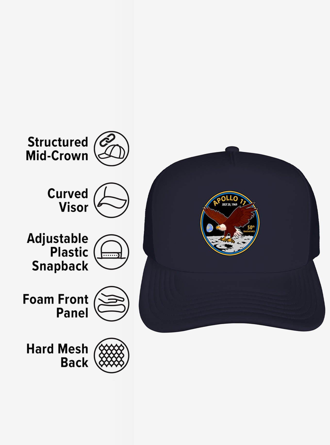 NASA Apollo 11 50th Anniversary Patch Foam Trucker Hat, , alternate