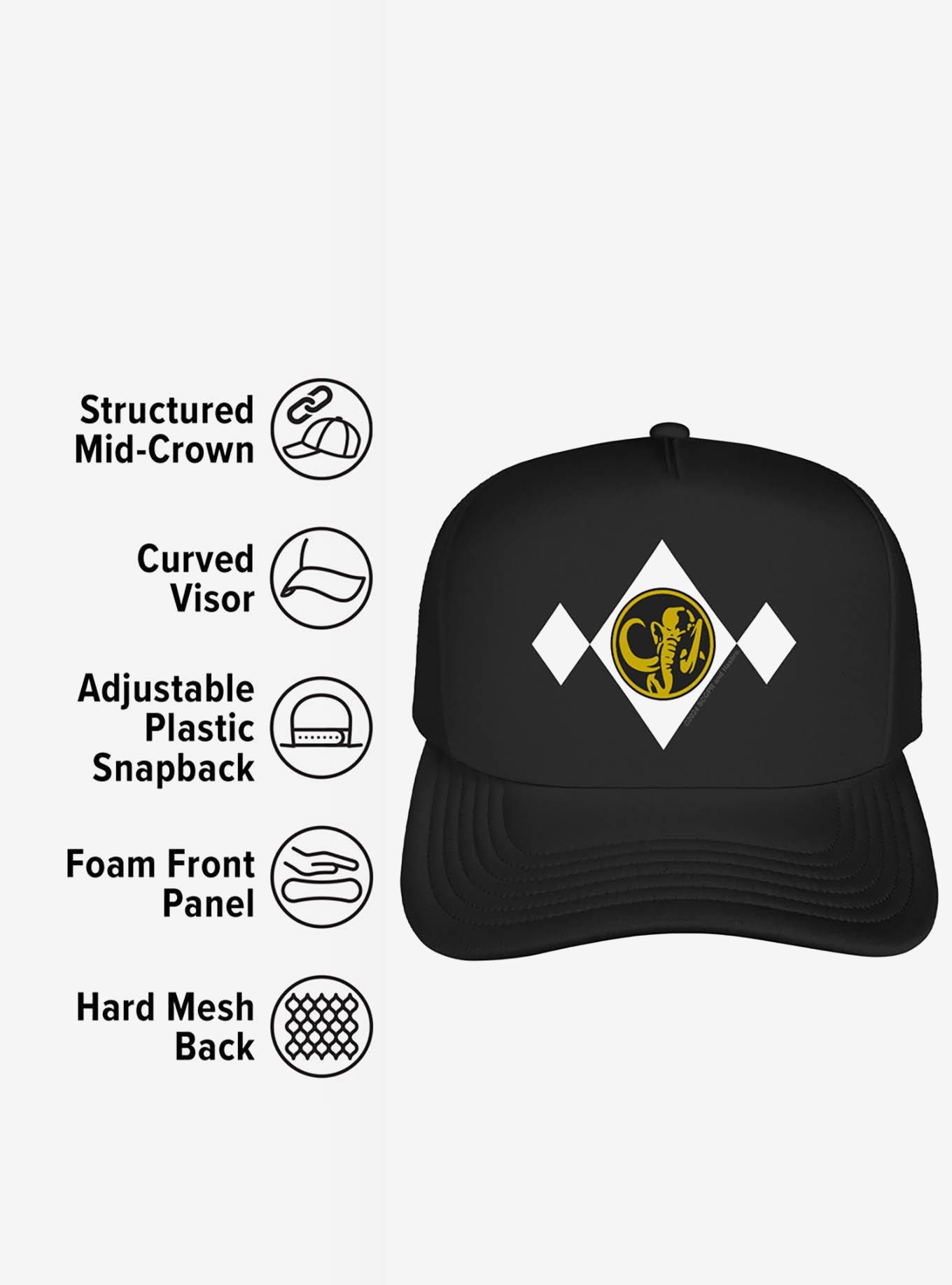 Power Rangers Black Chest Medallion Foam Trucker Hat, , alternate