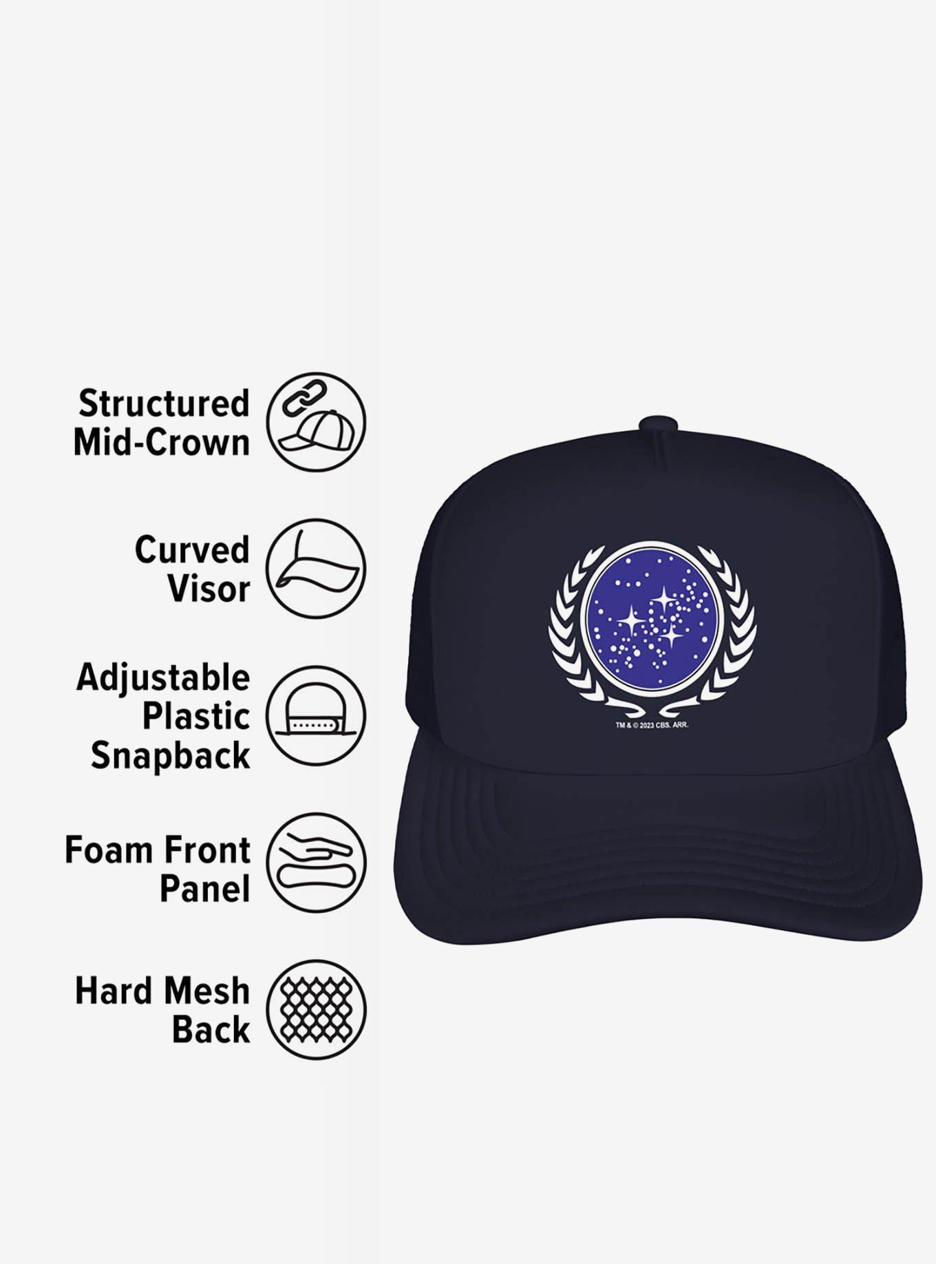 Star Trek United Federation Of Planets Logo Foam Trucker Hat, , alternate