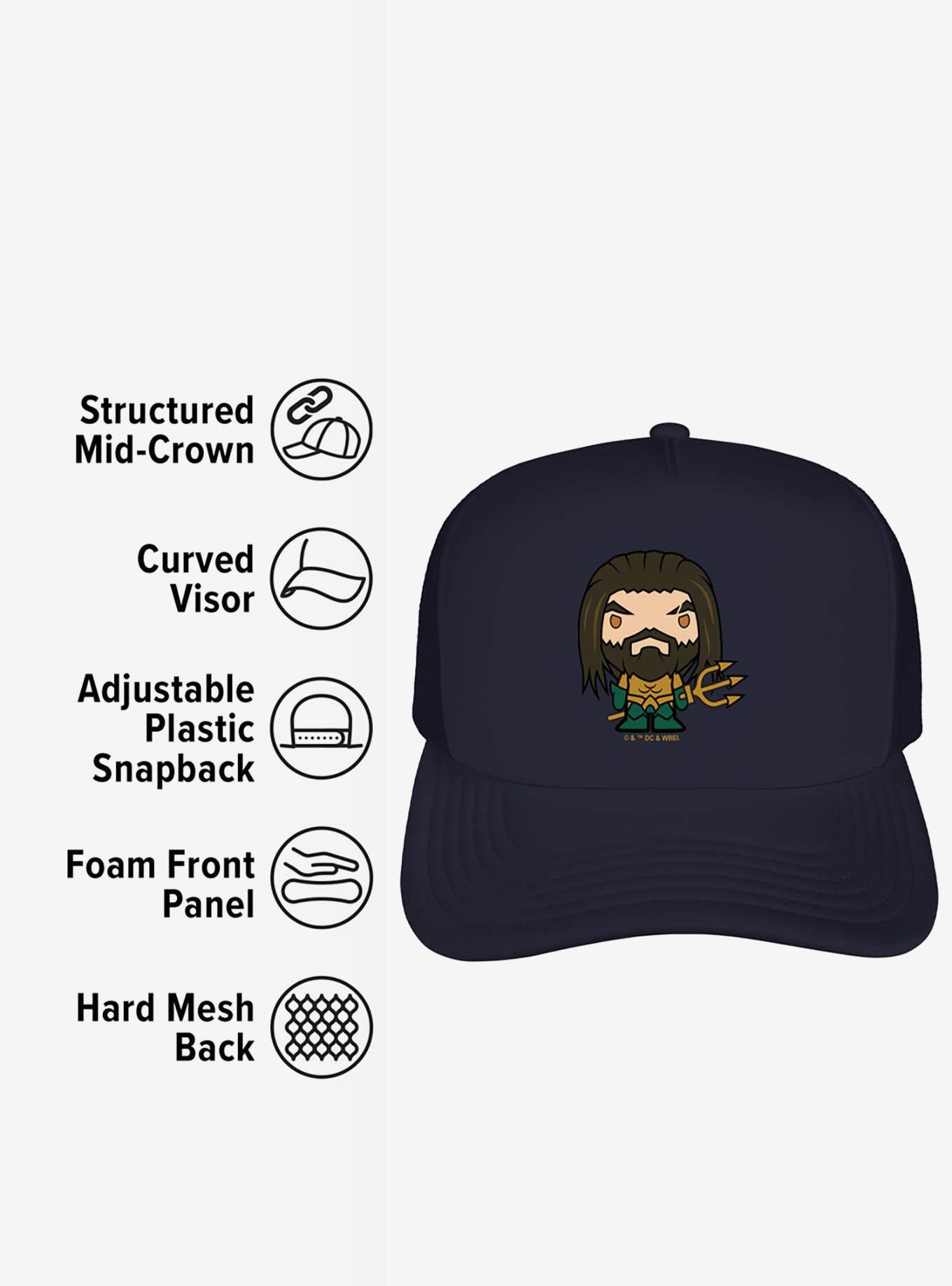 Aquaman Movie Cute Chibi Character Foam Trucker Hat, , alternate