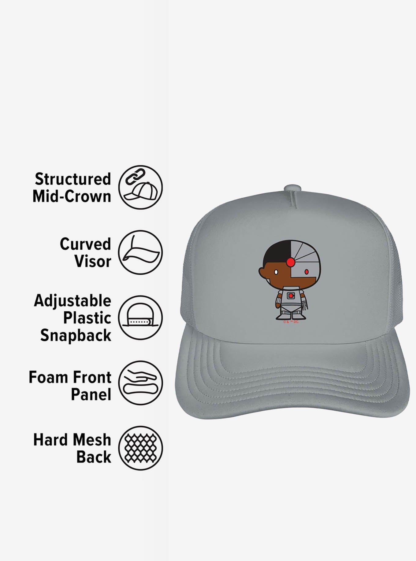 Justice League Cyborg Cute Chibi Character Foam Trucker Hat, , alternate