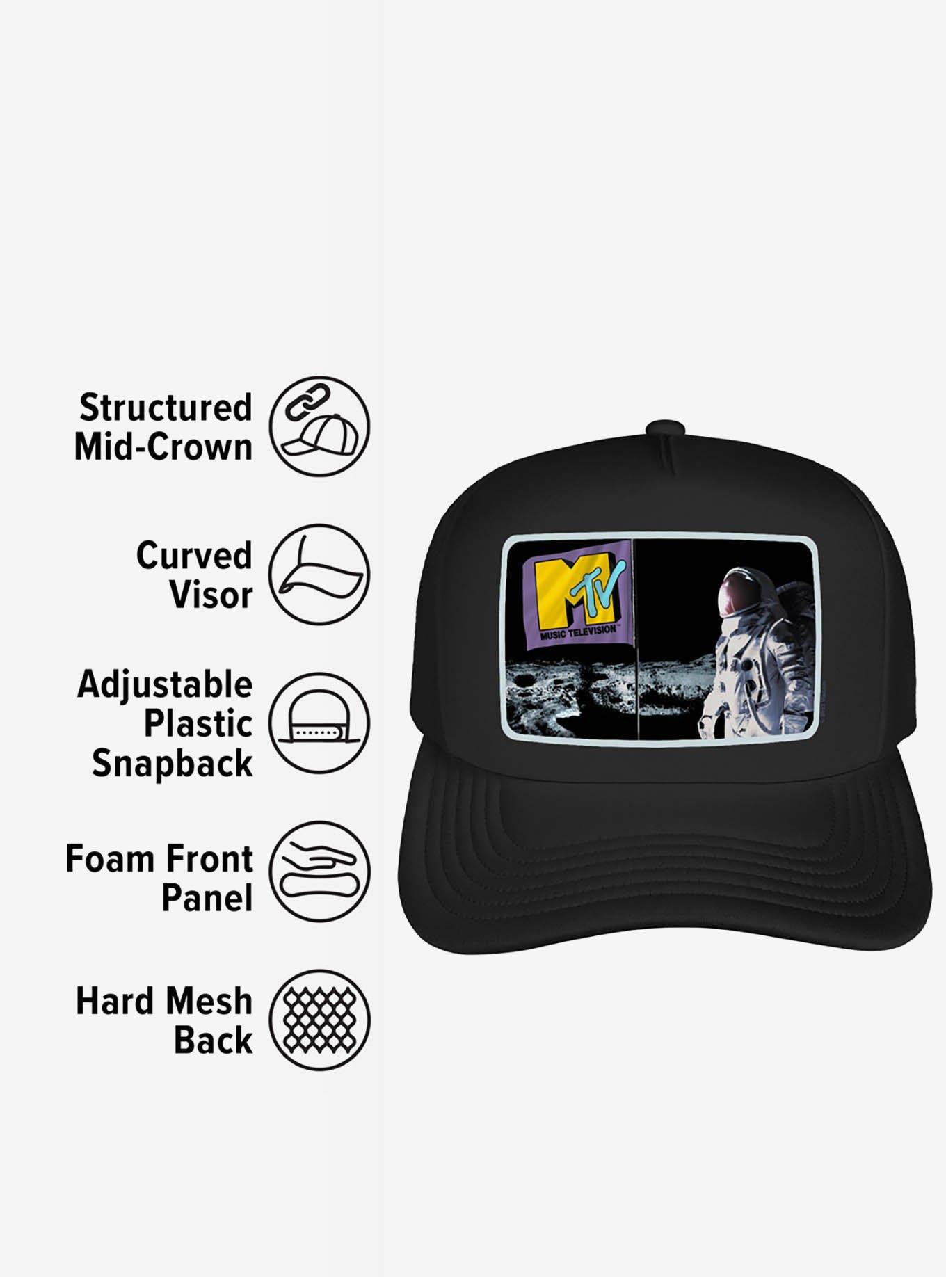 MTV Moon Person Flag Foam Trucker Hat, , alternate