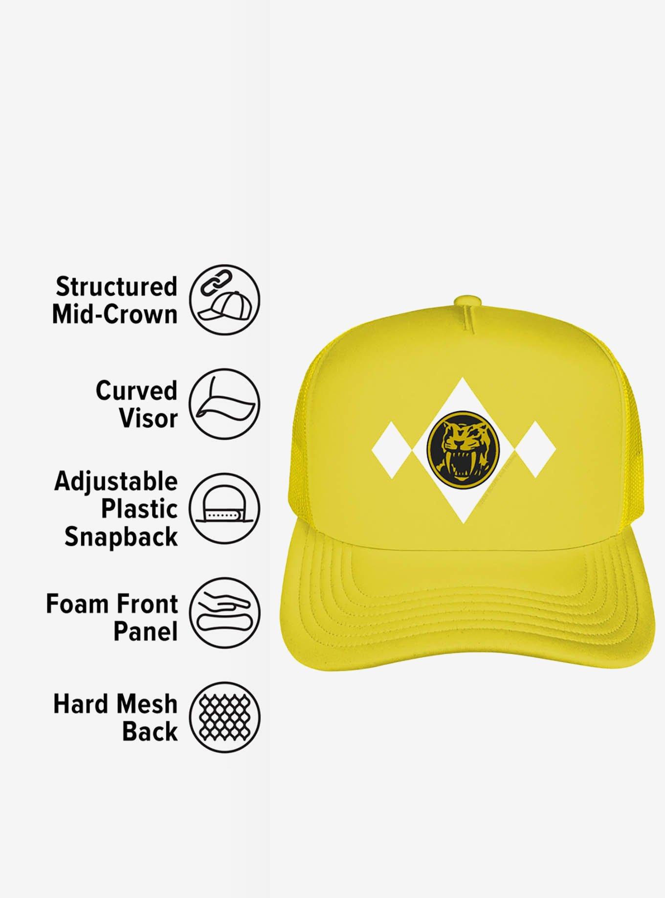 Power Rangers Yellow Chest Medallion Foam Trucker Hat, , alternate