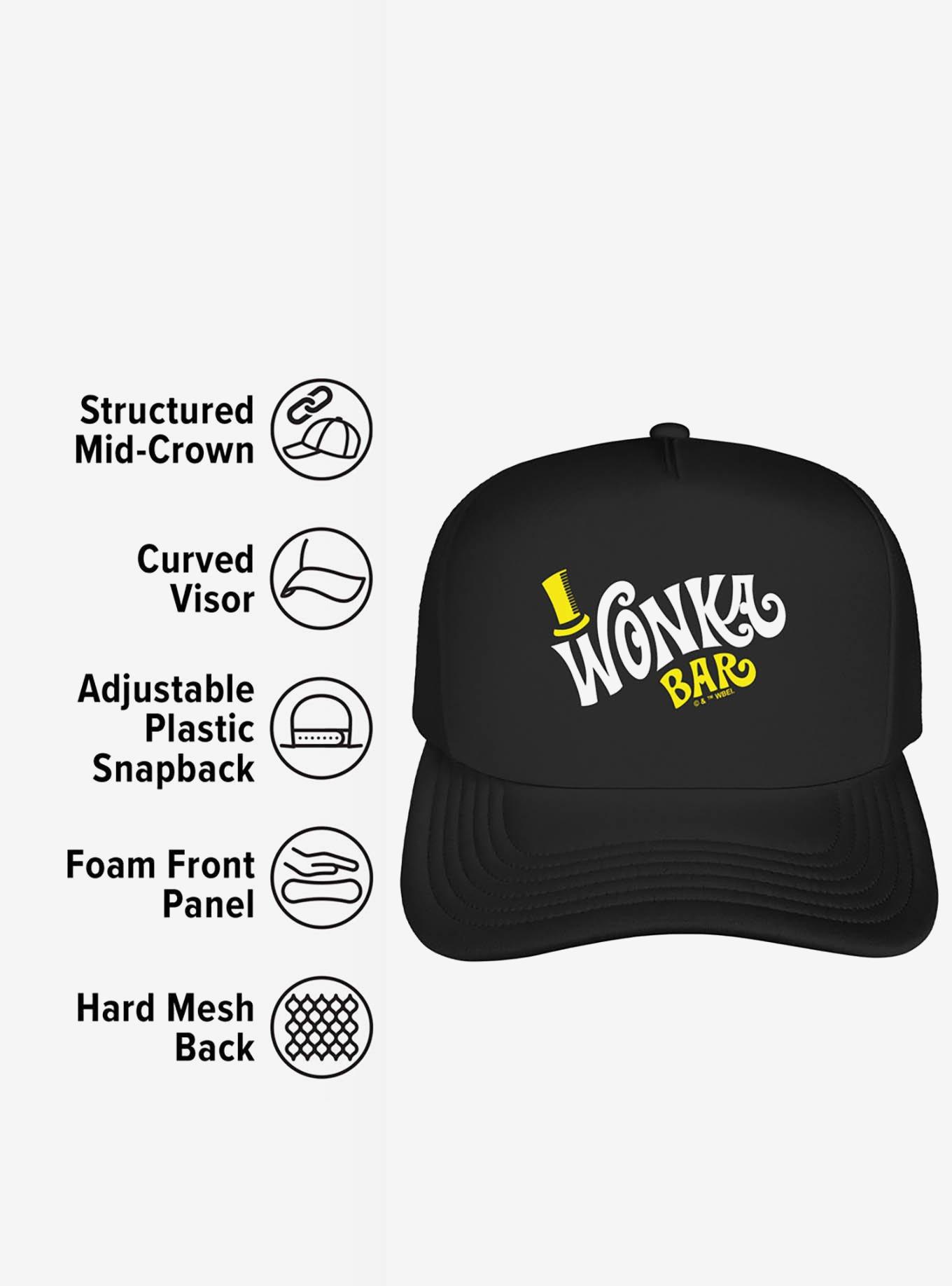 Willy Wonka And The Chocolate Factory Wonka Bar Logo Foam Trucker Hat, , alternate