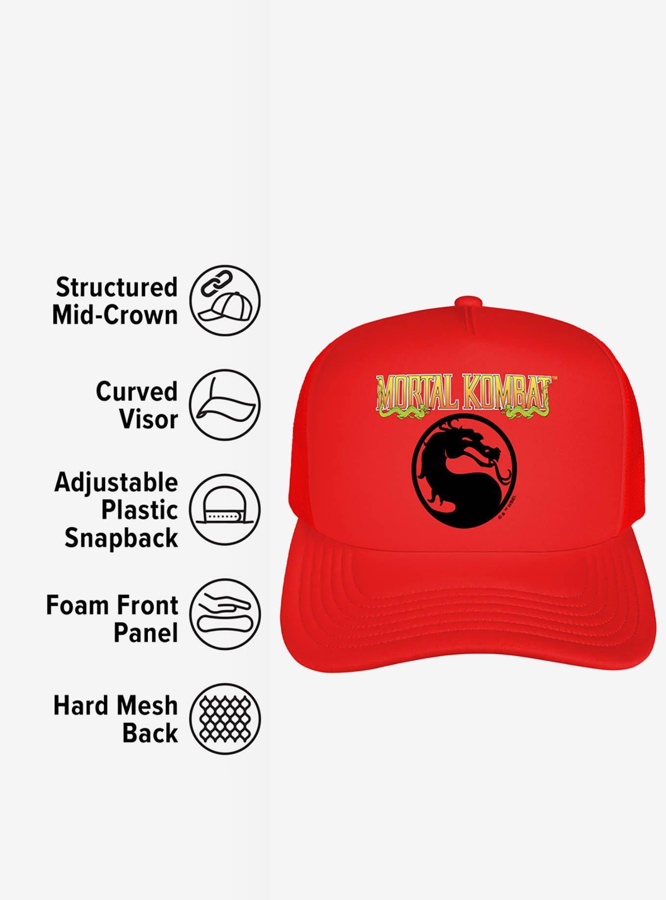 Mortal Kombat Klassic Black Logo Foam Trucker Hat, , alternate